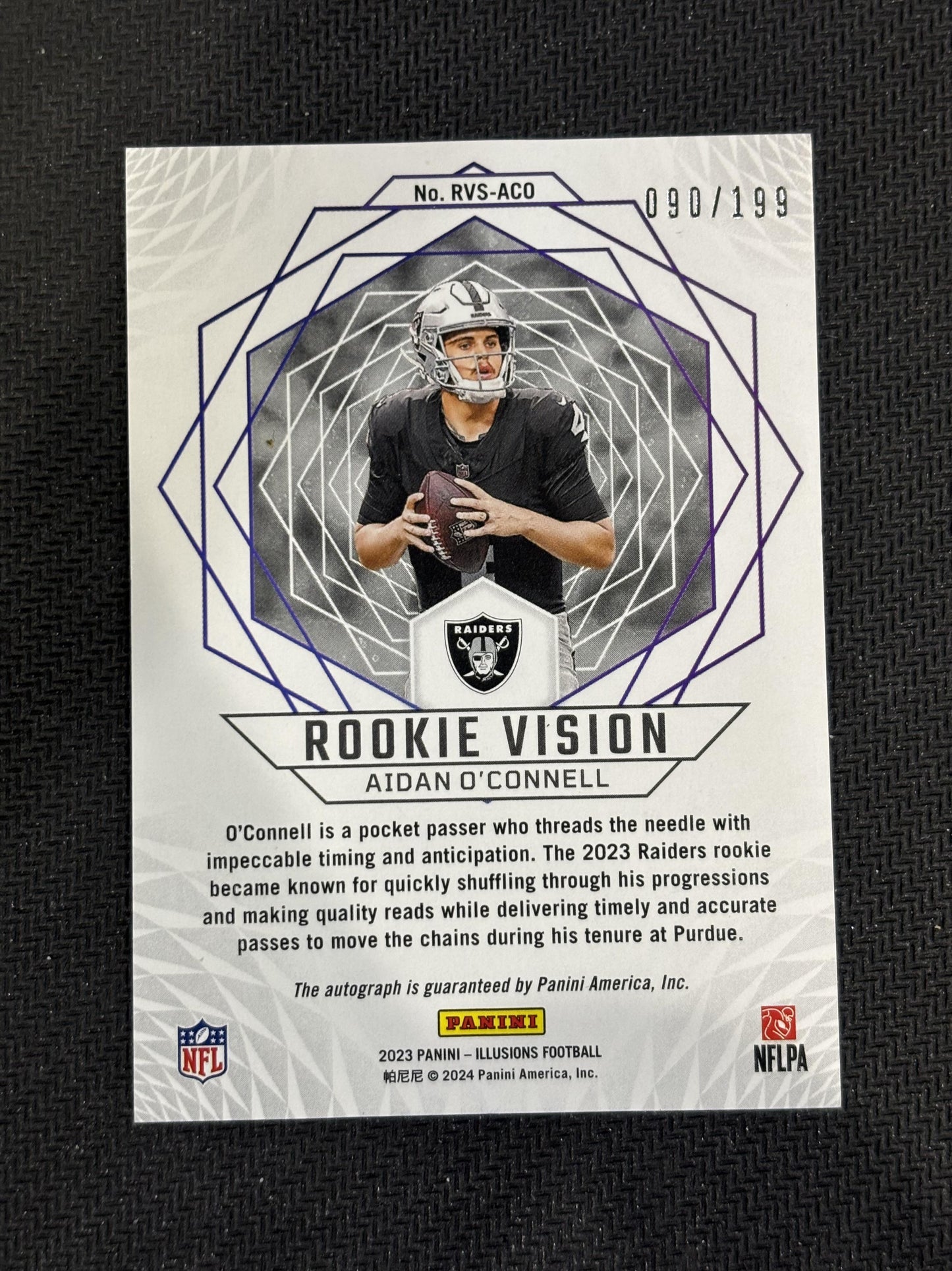 #RVS-ACO Aidan O'Connell 2023 Panini Illusions Auto /199 Vision Signatures