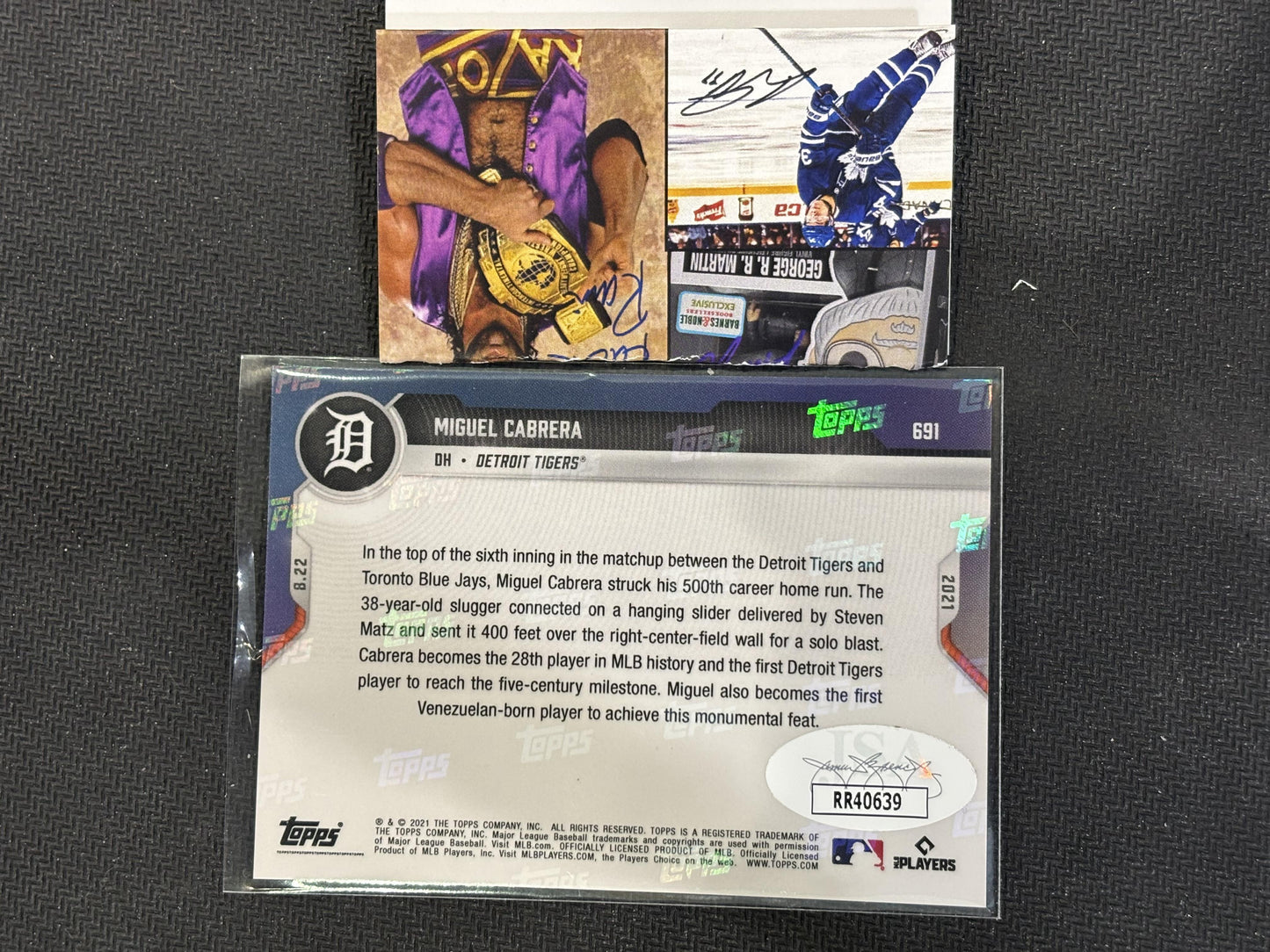 #691 Miguel Cabrera 2021 Topps Now In Person Auto With JSA Cert