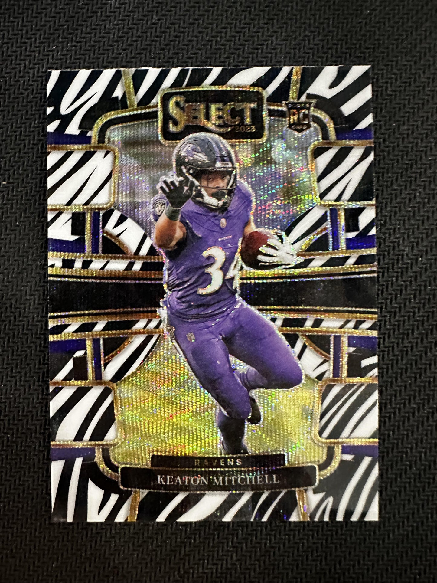 #10 Keaton Mitchell 2023 Panini Select RC Rookie Baltimore Ravens Zebra