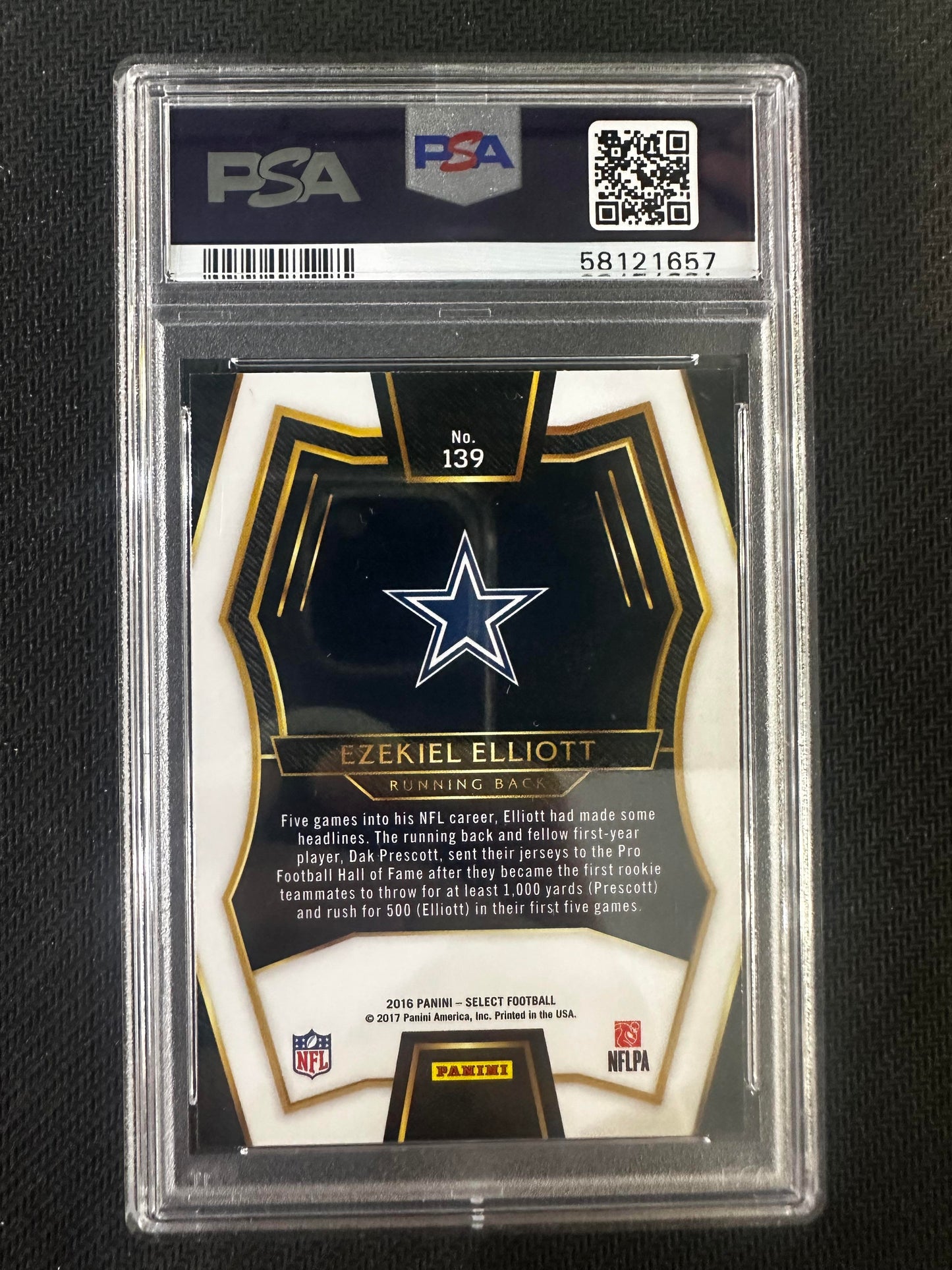 #139 Ezekiel Elliott 2016 Panini Select RC Rookie Dallas Cowboys sports Prizm