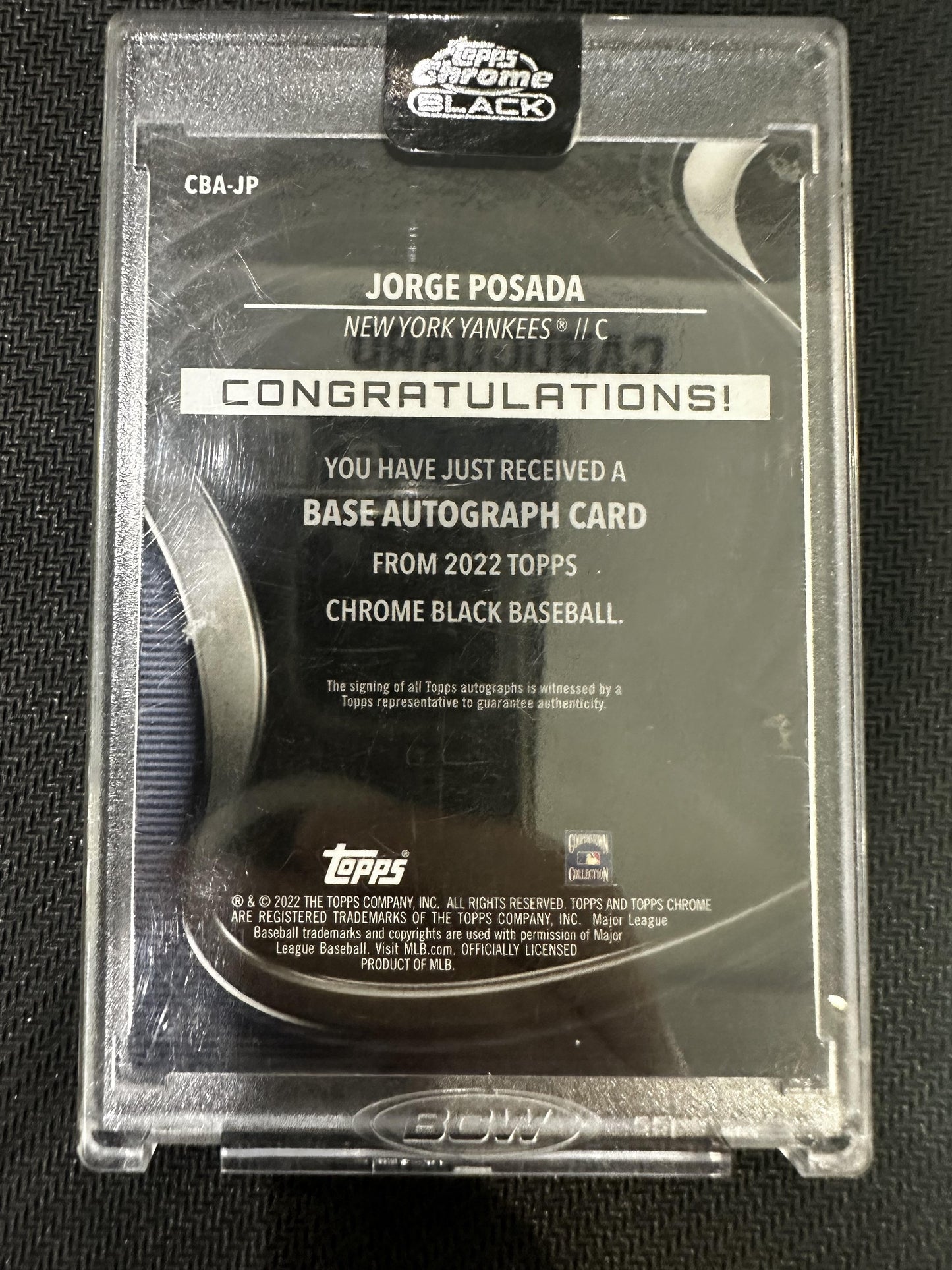 #CBA-JP Jorge Posada 2022 Topps Chrome Black Auto /25 New York Yankees Orange