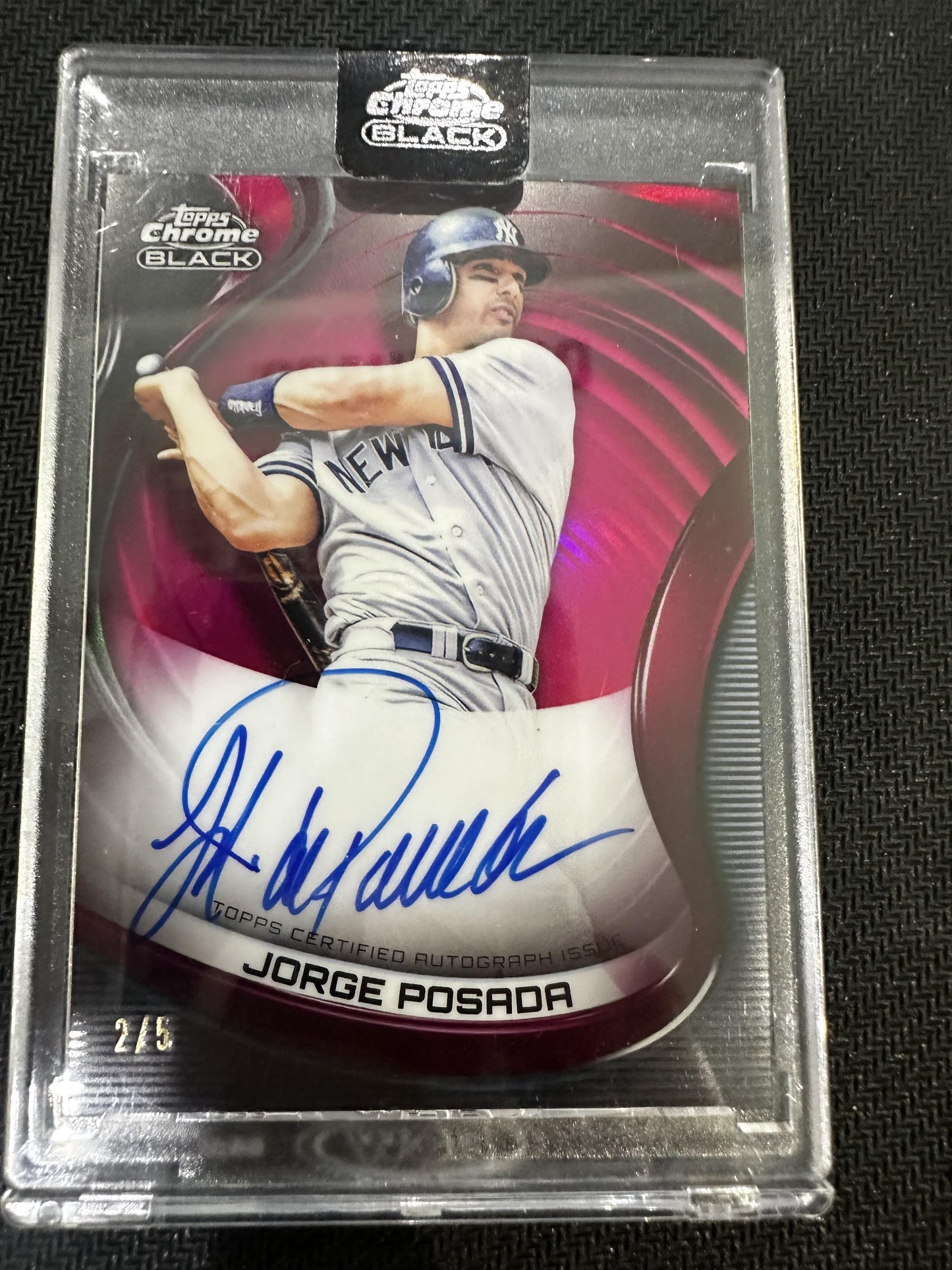 #CBA-JP Jorge Posada 2022 Topps Chrome Black SN,AU Auto #/5 New York Yankees Red