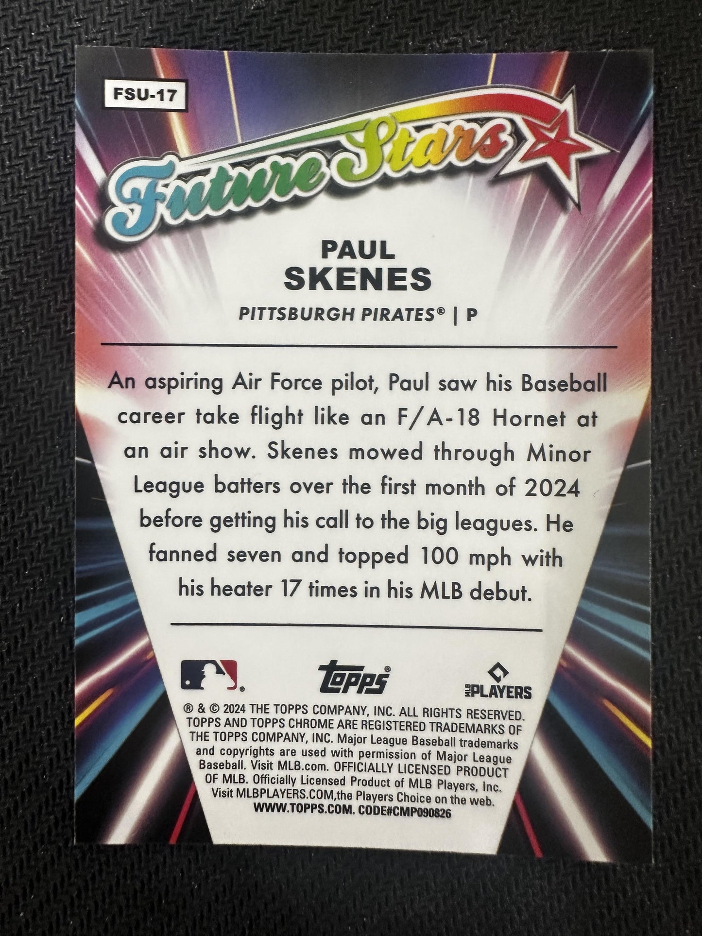 #FSU-17 Paul Skenes 2024 Topps Chrome Update Pittsburgh Pirates Future Stars