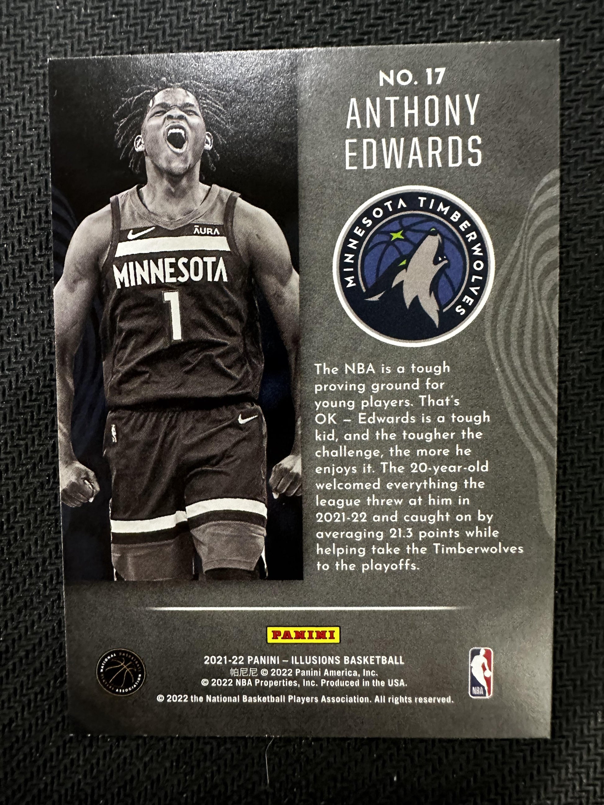 #17 Anthony Edwards 2021-22 Panini Illusions Minnesota Timberwolves sports Tough