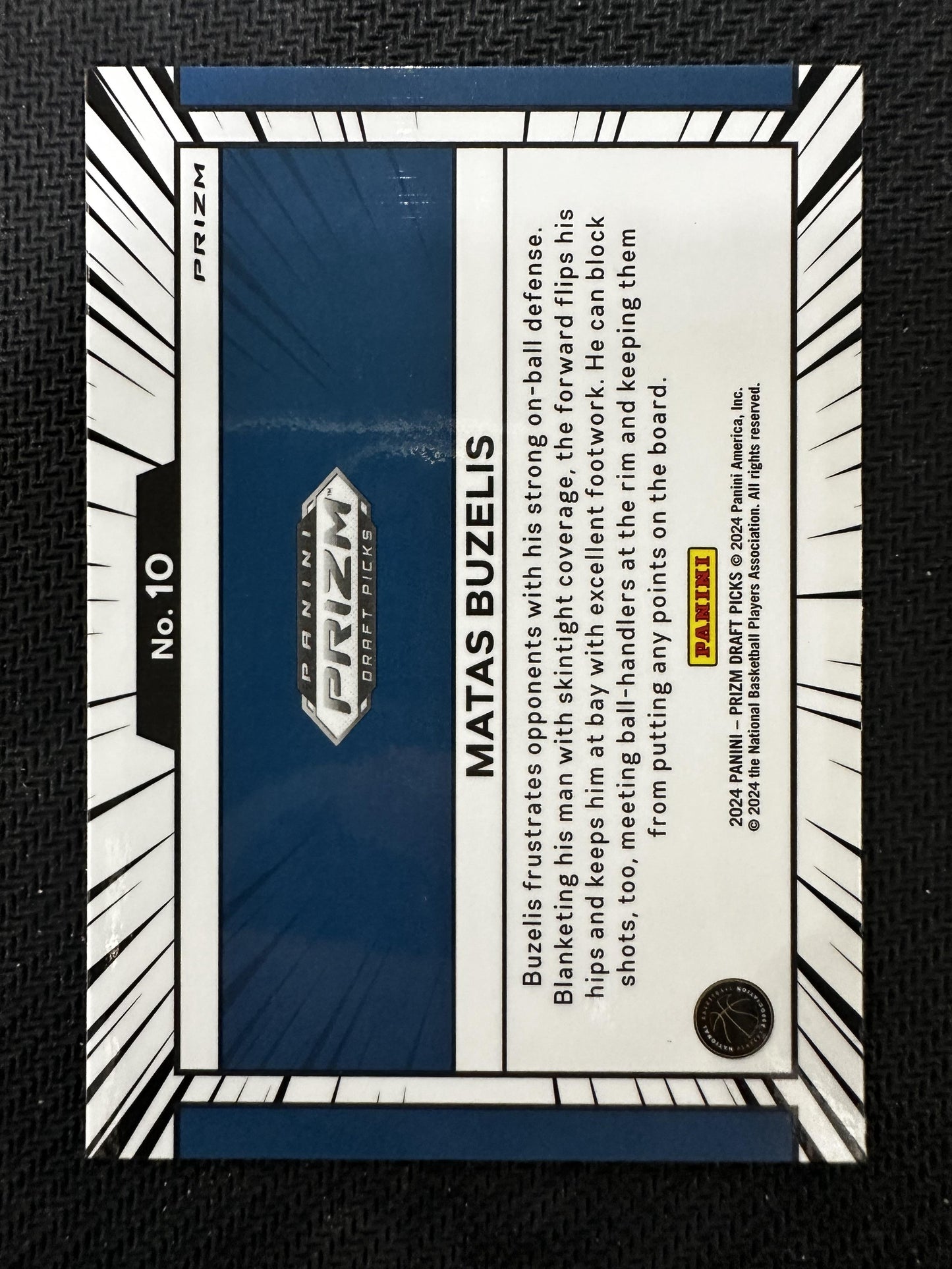 #10 Matas Buzelis 2024 Panini Prizm Draft Picks NBA G League Ignite sports Manga
