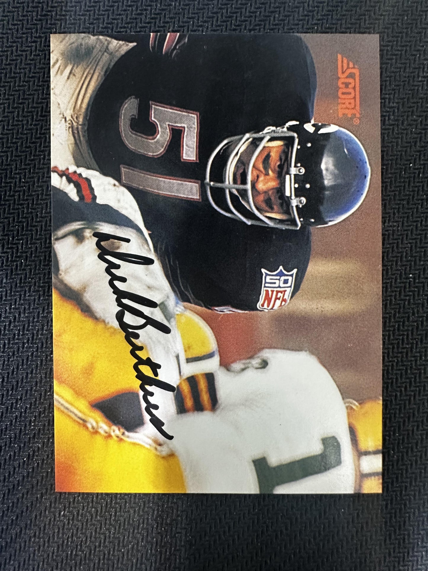 #NNO Dick Butkus 1992 Score AU,SN Auto #/3000 Chicago Bears sports