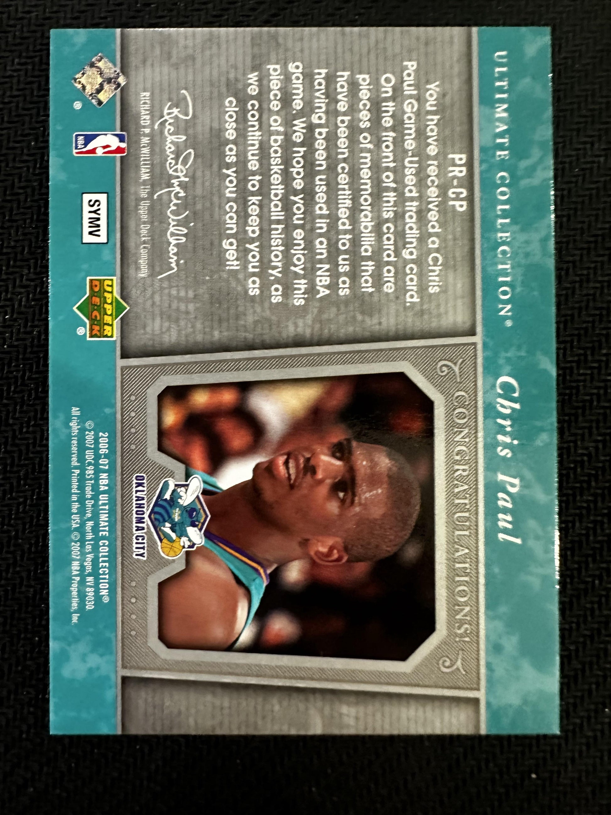 #PR-CP Chris Paul 2006 Upper Deck Ultimate Collection /75 Premium Swatches