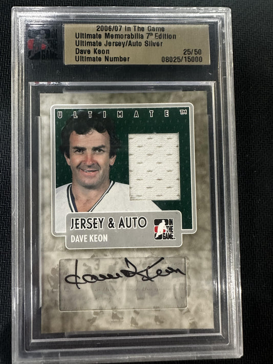 #NNO Dave Keon 2006-07 In The Game Ultimate Memorabilia Whalers Jerseys Autos