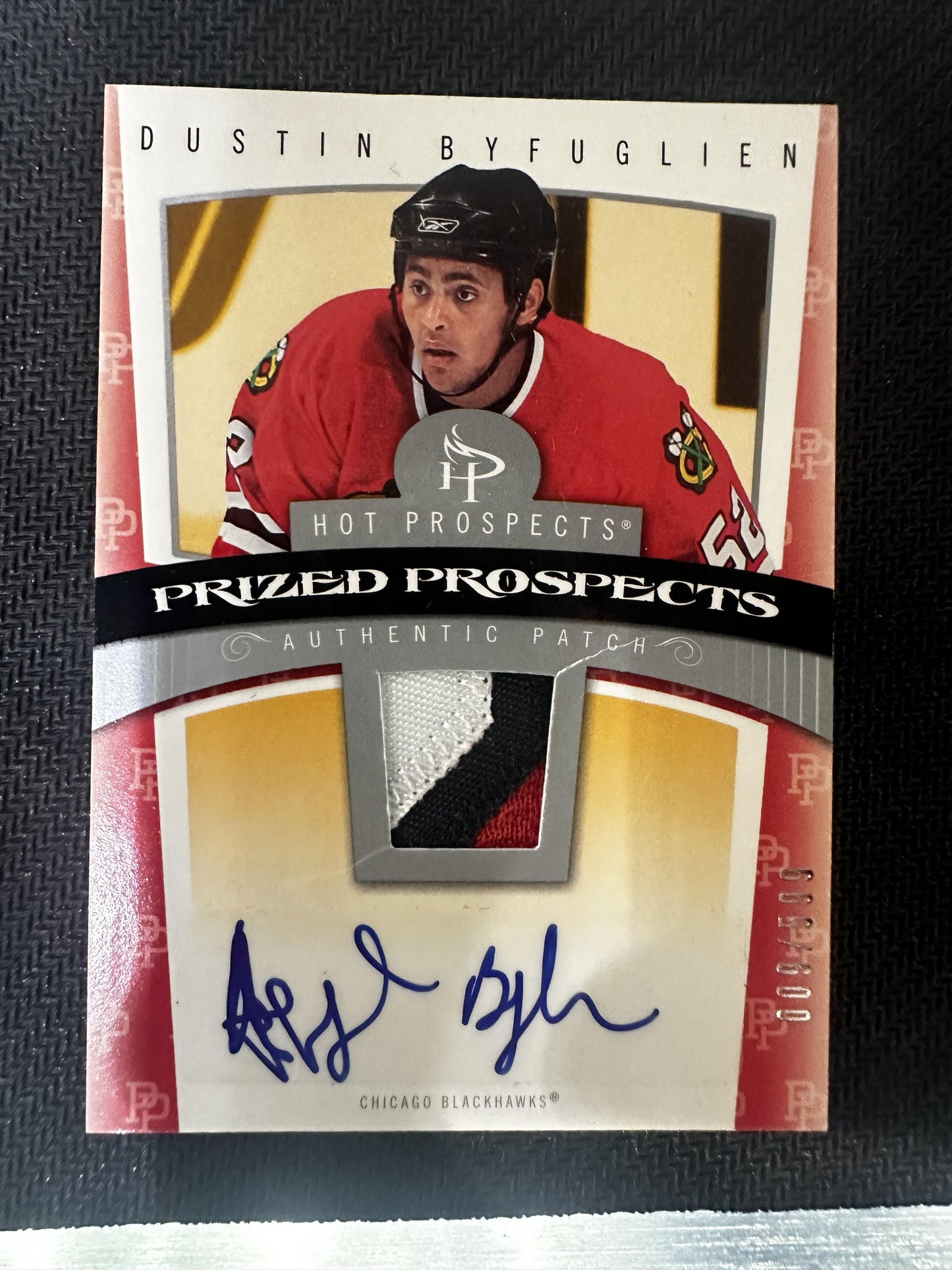 #107 Dustin Byfuglien 2007 Hot Prospects Prized Prospects Patch Auto /599
