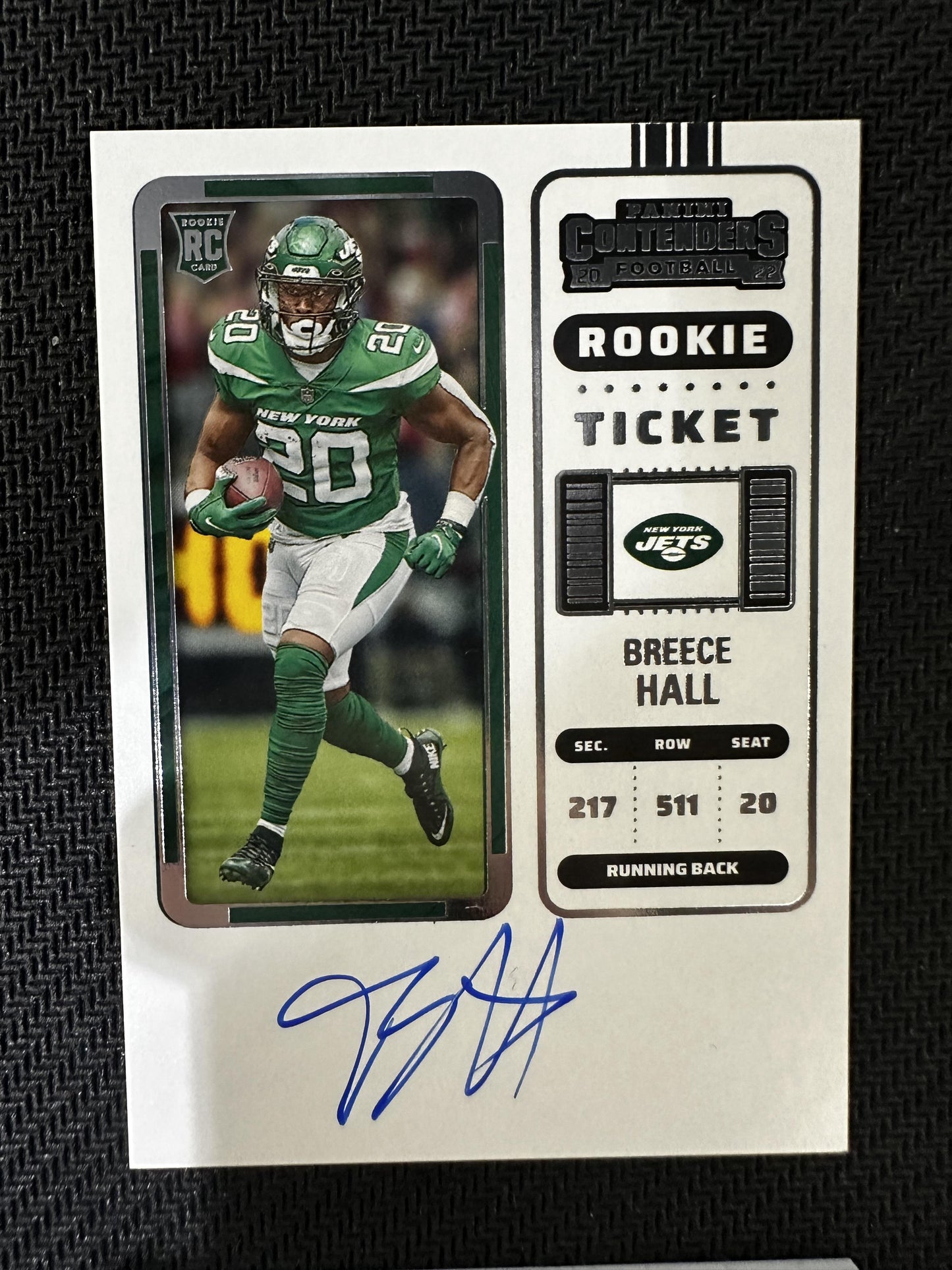 #105 Breece Hall 2022 Panini Contenders Rookie Ticket Auto Signature