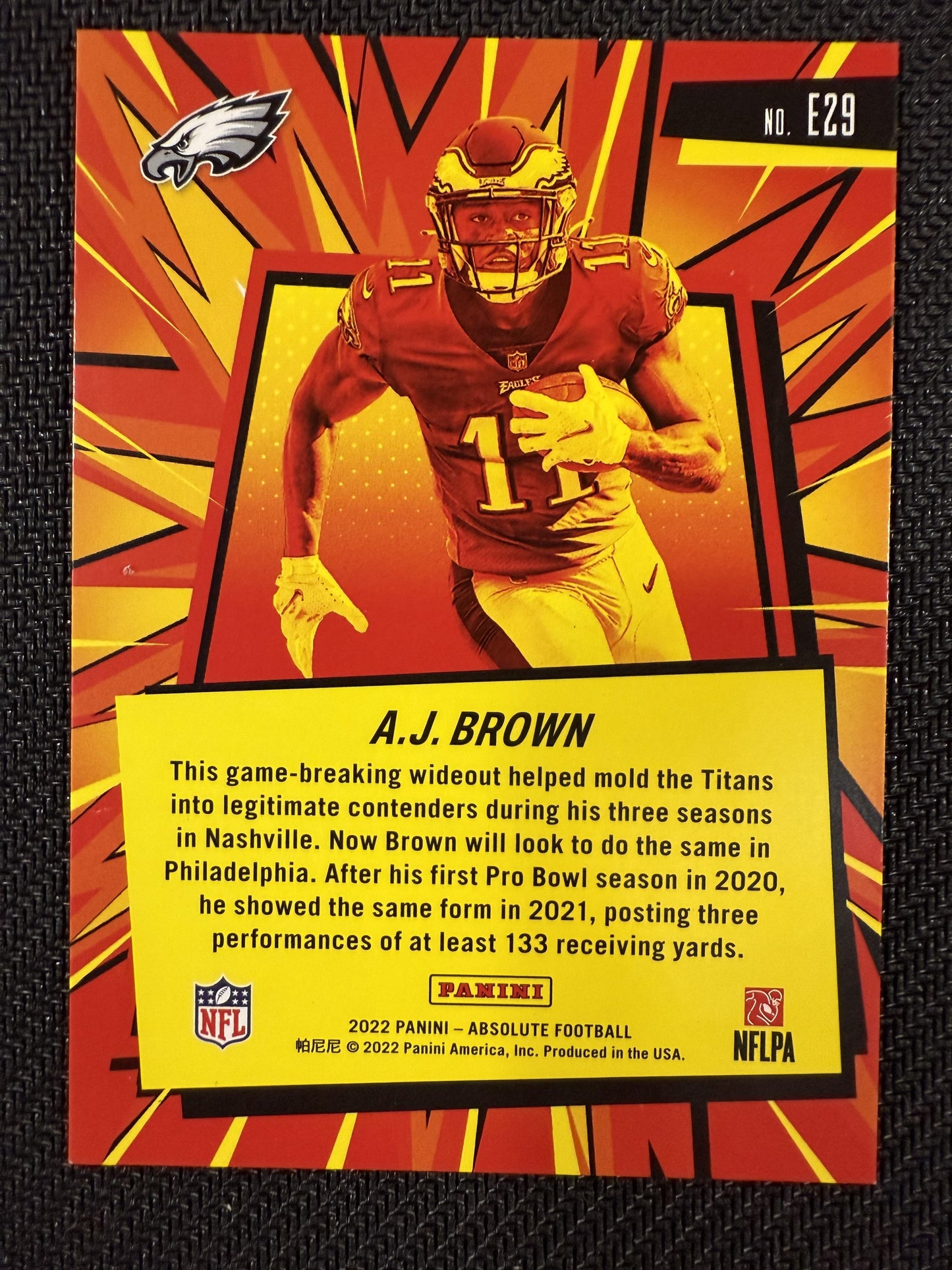 #E29 A.J. Brown 2022 Panini Absolute Philadelphia Eagles sports Explosive