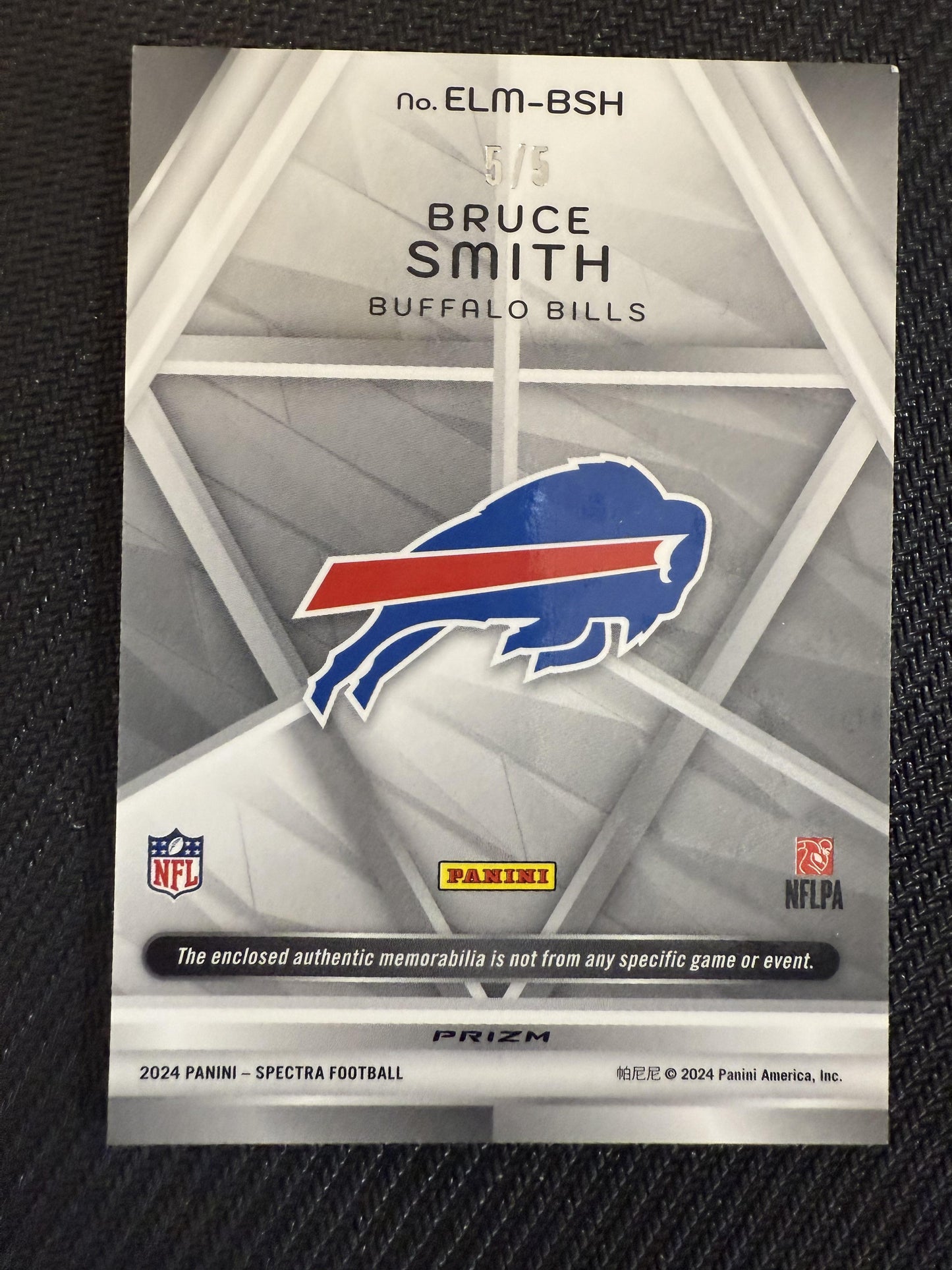 #ELM-BSH Bruce Smith 2024 Panini Spectra /5 Bills Epic Legends Psychedelic