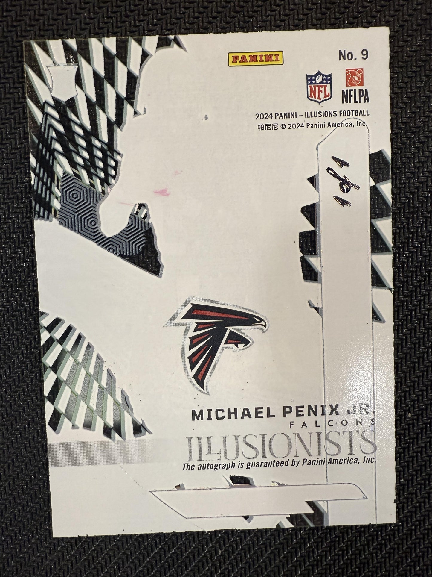 #9 Michael Penix Jr. 2024 Panini Illusions #/1 Falcons Illusionists Black Auto