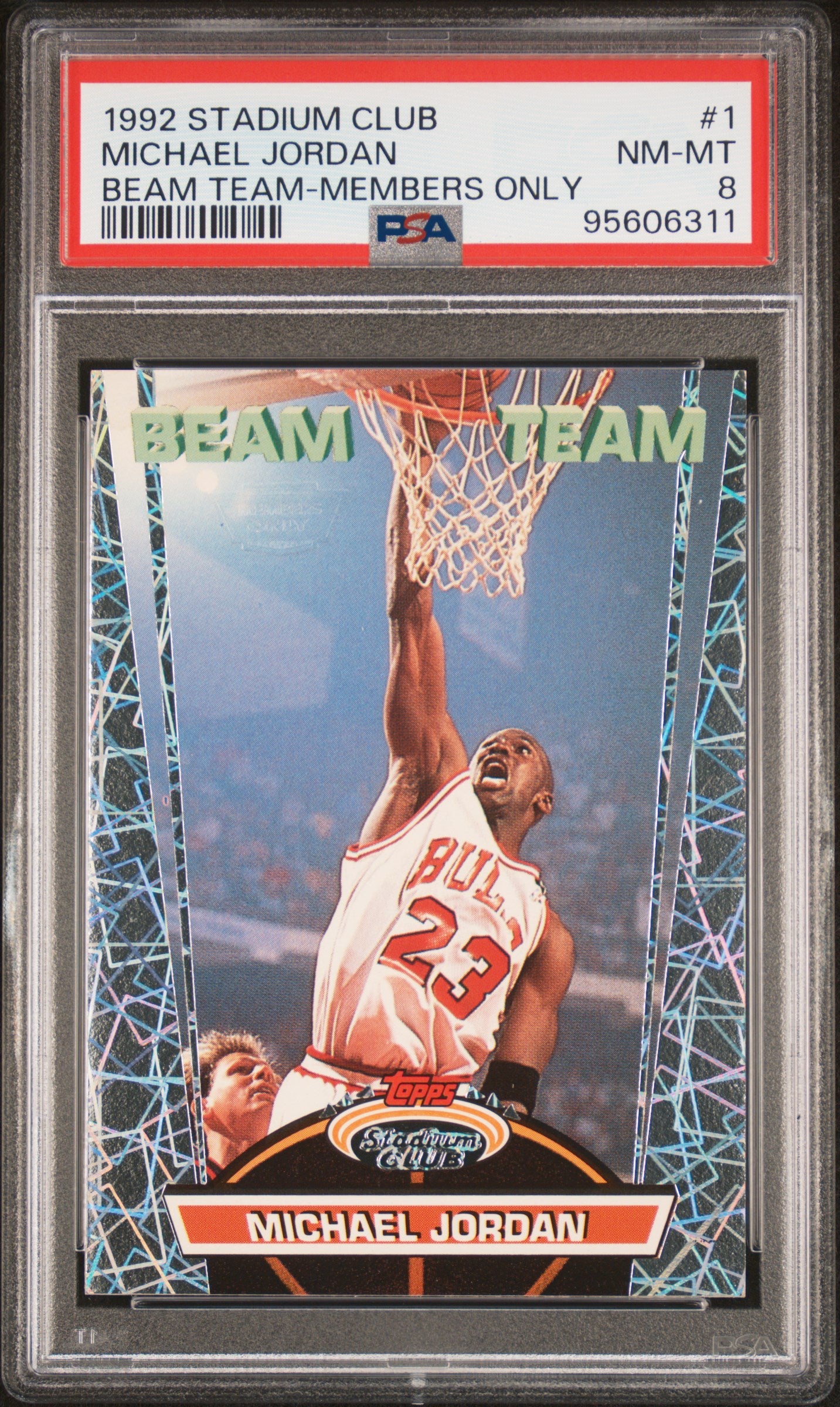 #1 Michael Jordan 1992 Stadium Club Beam Team 8 NM-MT Beam Team-Members Only