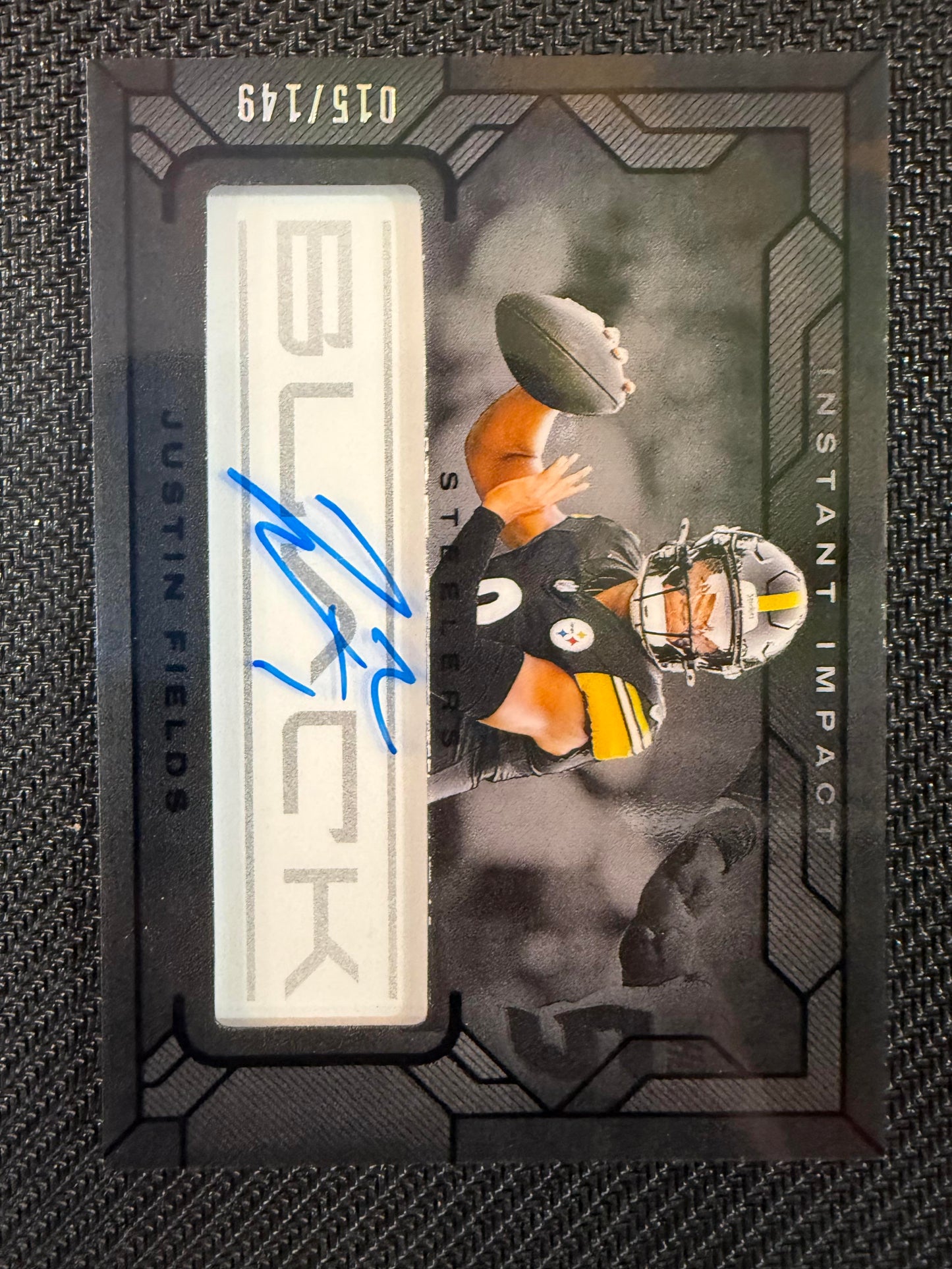 #III-JFS Justin Fields 2024 Panini Black Auto /149 Steelers Instant Impact Ink