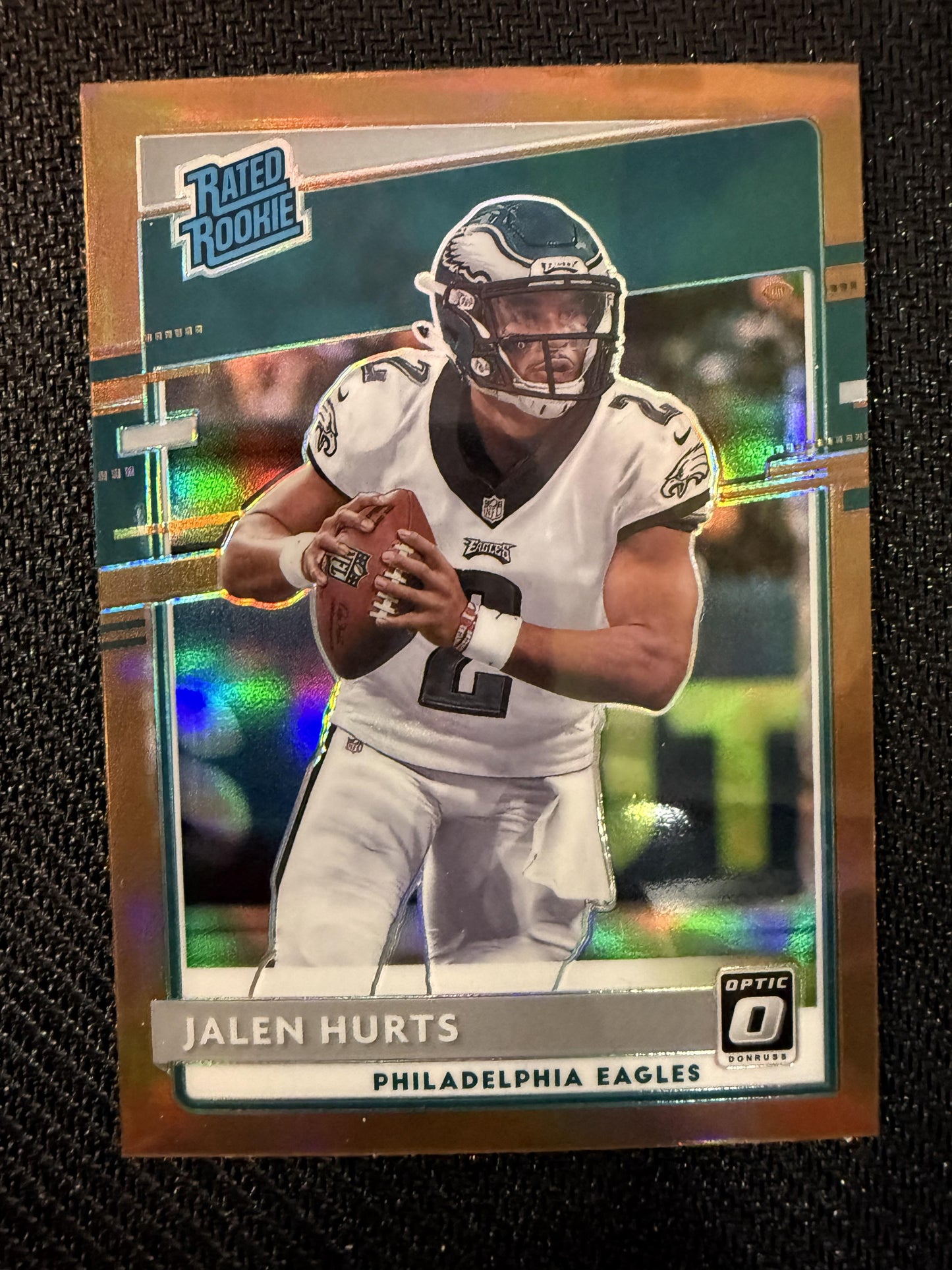 #164 Jalen Hurts 2020 Donruss Optic RC Rookie Philadelphia Eagles sports Bronze