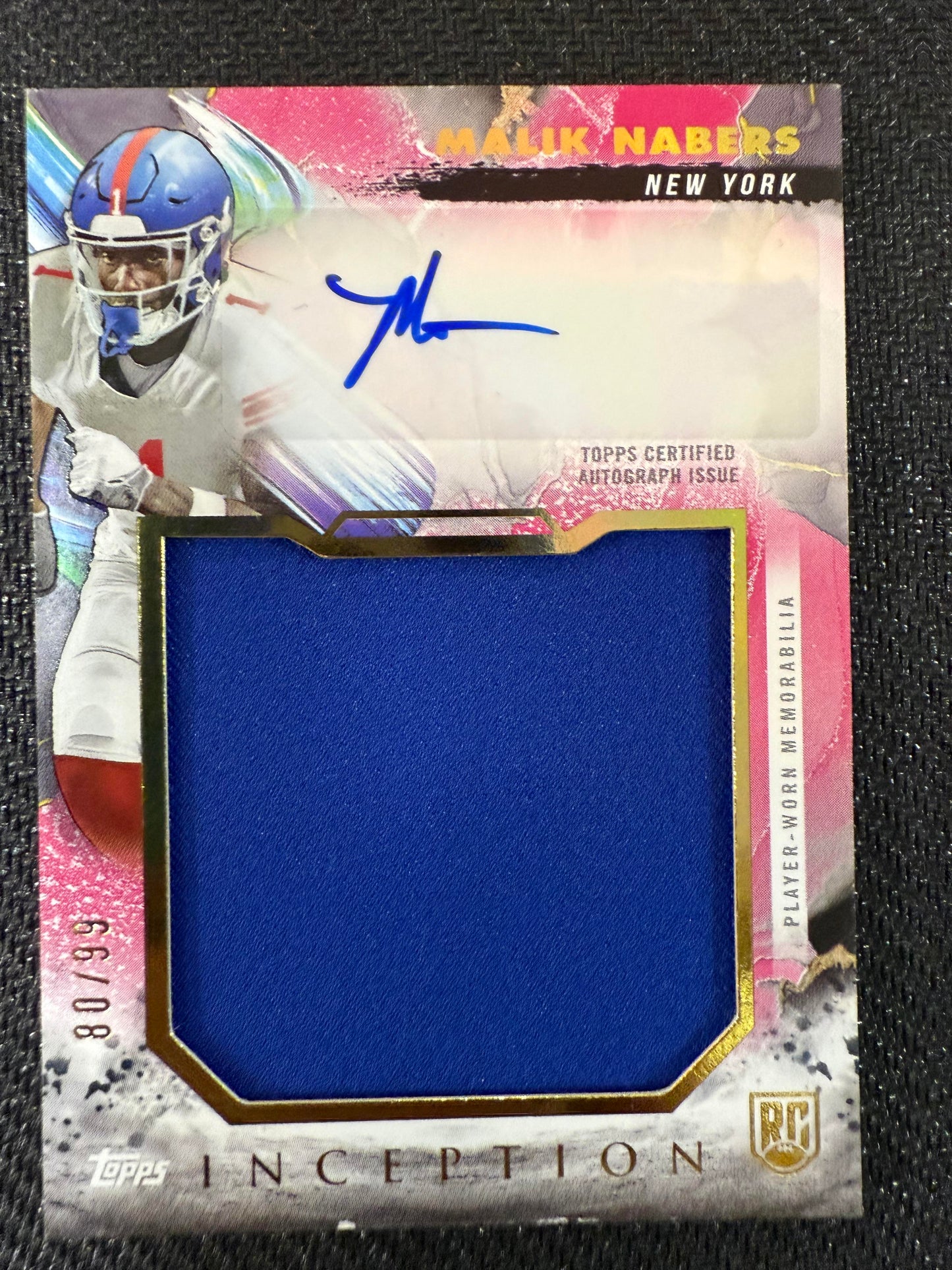 #RJRA-MN Malik Nabers 2024 Inception Rookie Patch Autograph Pink /99