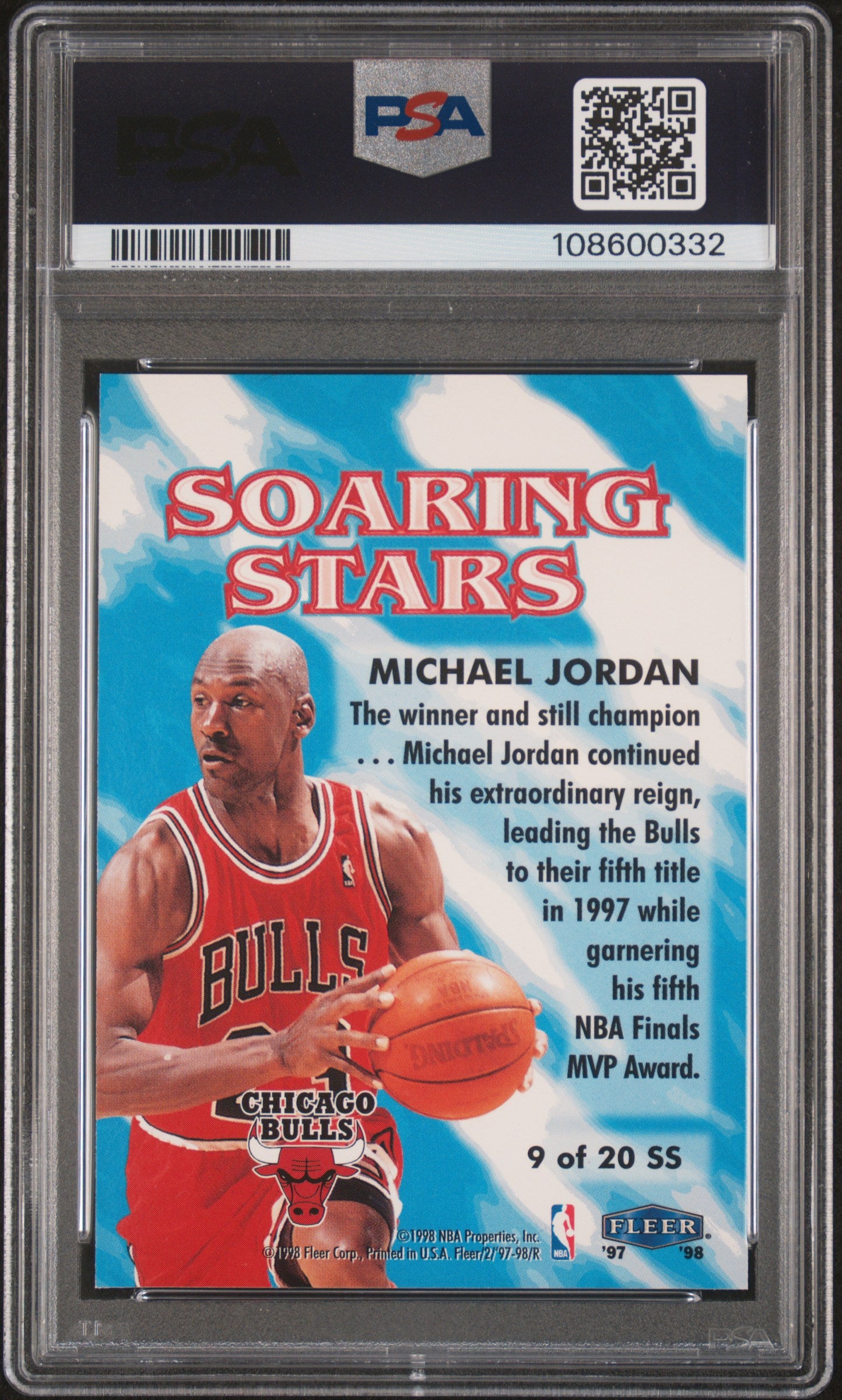 #9 Michael Jordan 1997 Fleer Soaring Stars 10 GEM-MT sports Soaring Stars