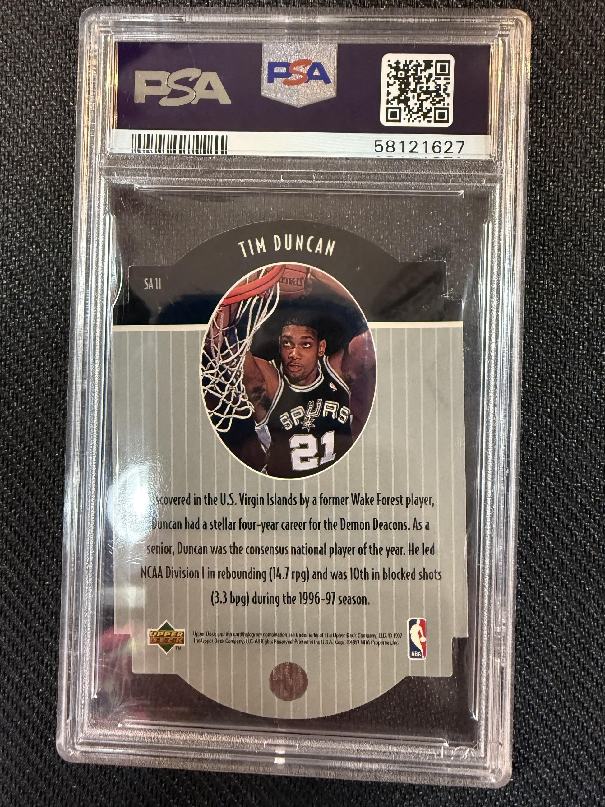 #SA11 Tim Duncan 1997 Collector'S Choice Star Attraction 7 Star Attraction