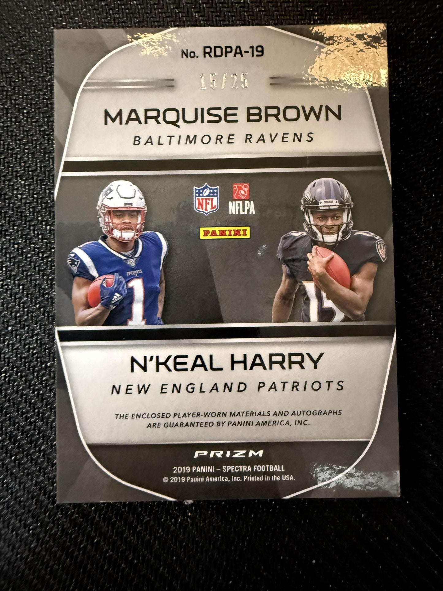 #RDPA-19 Brown / Harry 2019 Panini Spectra /25 Dual Patch Auto