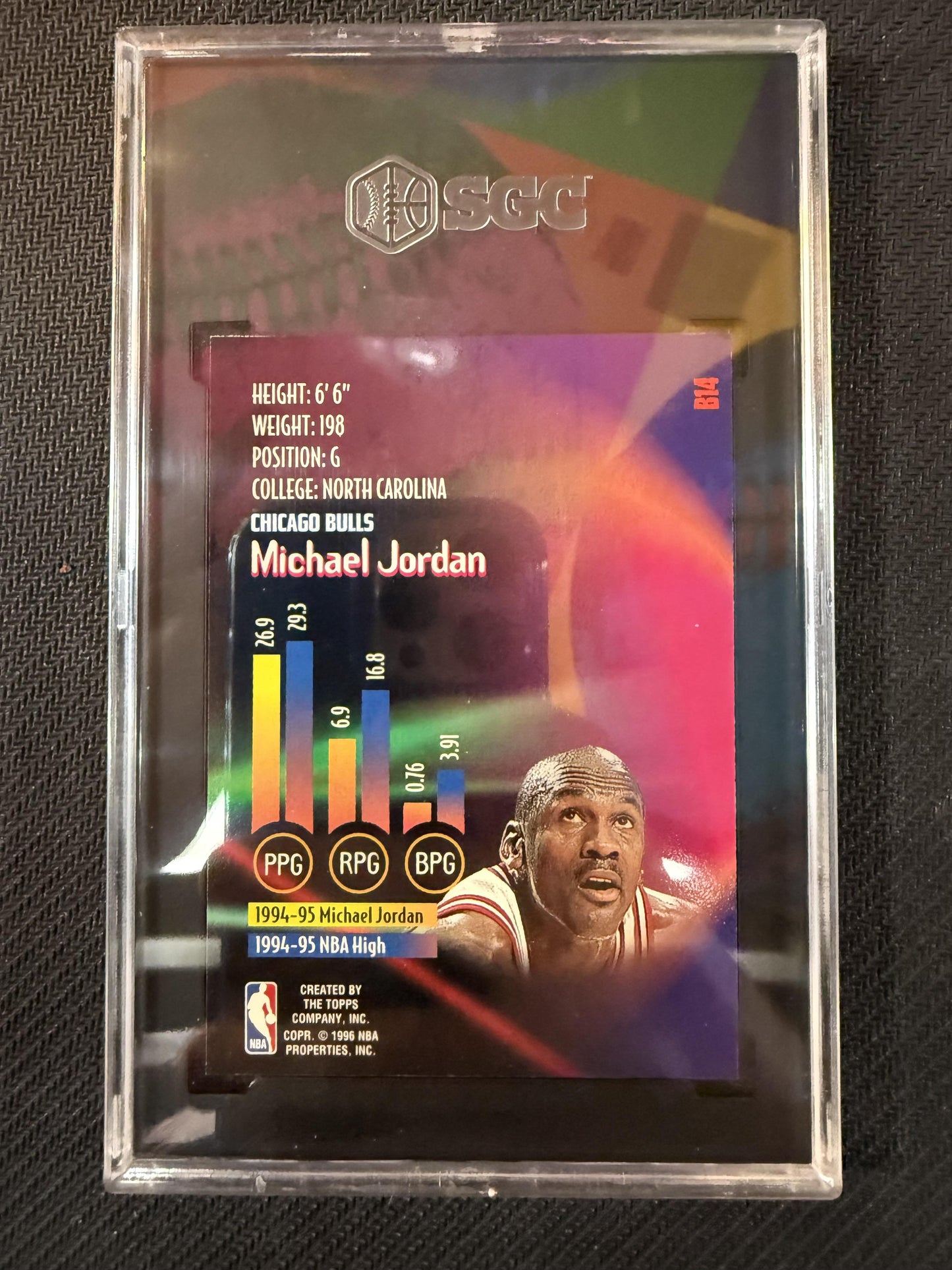 #B14 Michael Jordan 1995-96 Stadium Club 9.5 Chicago Bulls MT+ sports Beam Team