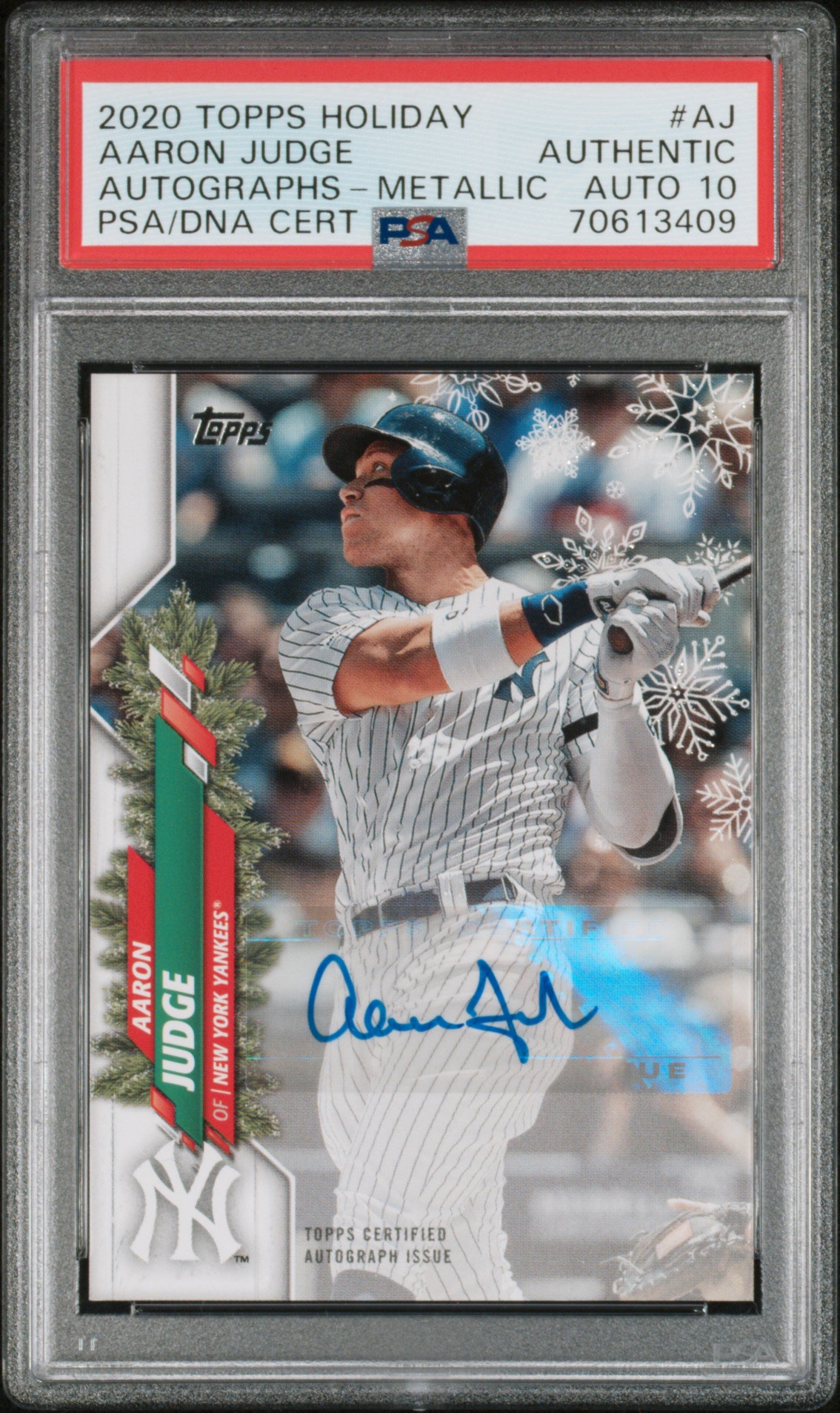 #AJ Aaron Judge 2020 Topps Holiday Auto Metallic
