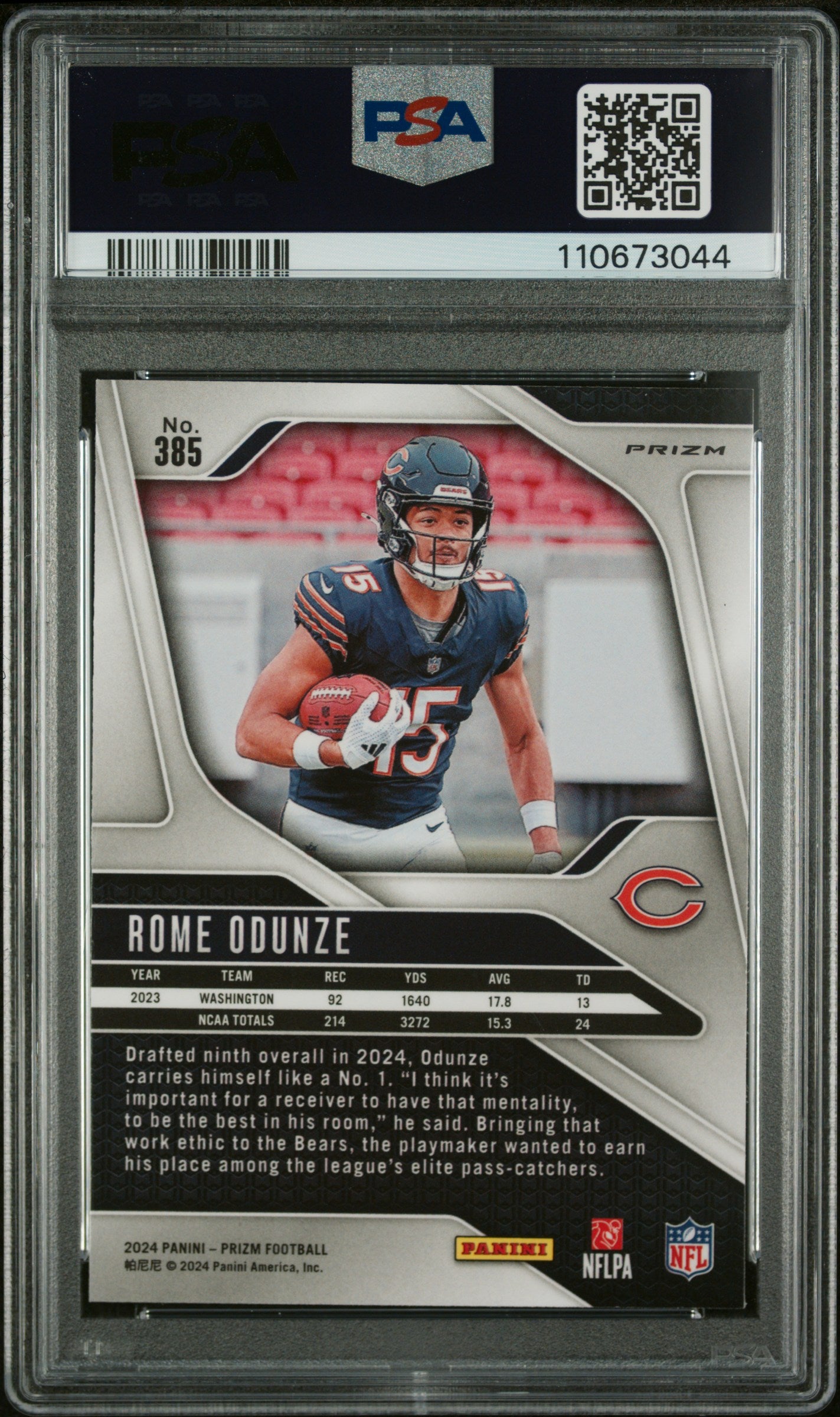 #385 Rome Odunze 2024 Panini Prizm 9 Vasteras IK MT sports Red/White/Blue Prizm