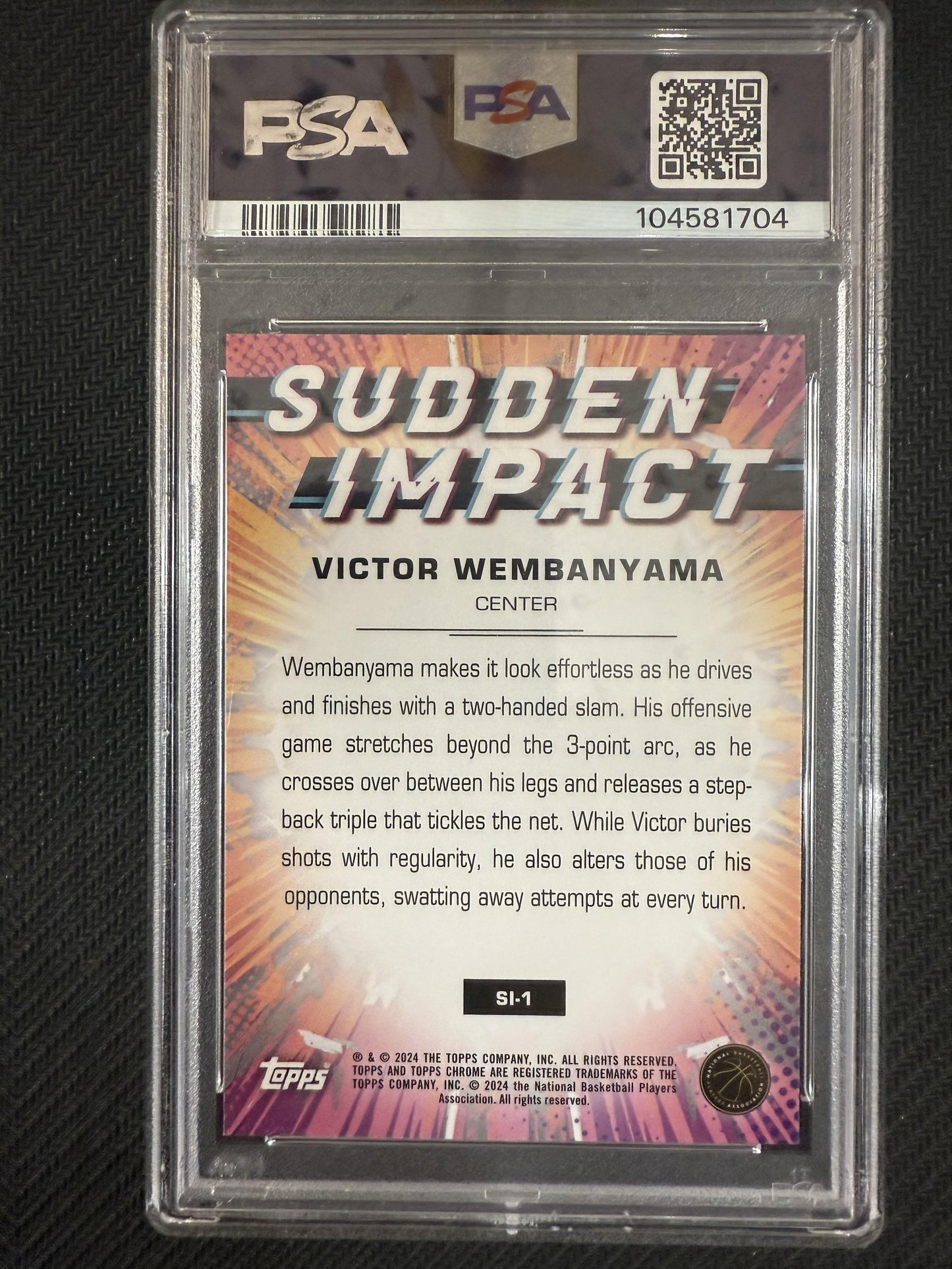 #SI-1 Victor Wembanyama 2023-24 Topps Chrome Spurs Sudden Impact Orange