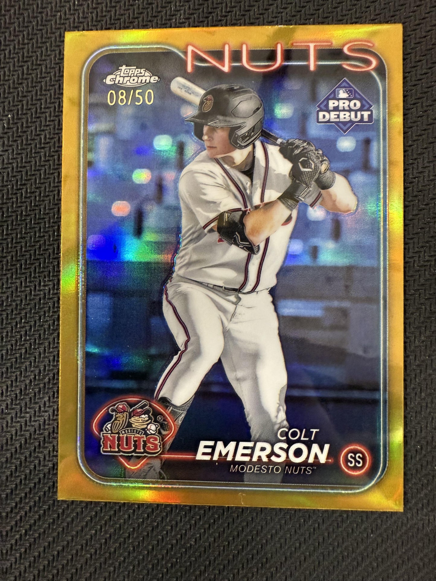 #PDC-168 Colt Emerson 2024 Topps Pro Debut SN #/99 Modesto Nuts Chrome Refractor