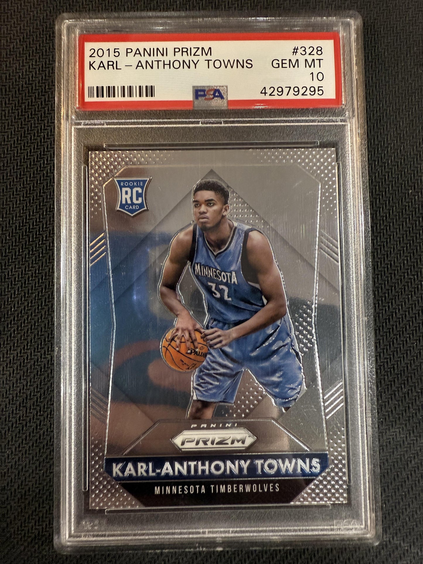 #328 Karl-Anthony Towns 2015 Panini Prizm 10 Brooklyn Nets GEM-MT sports