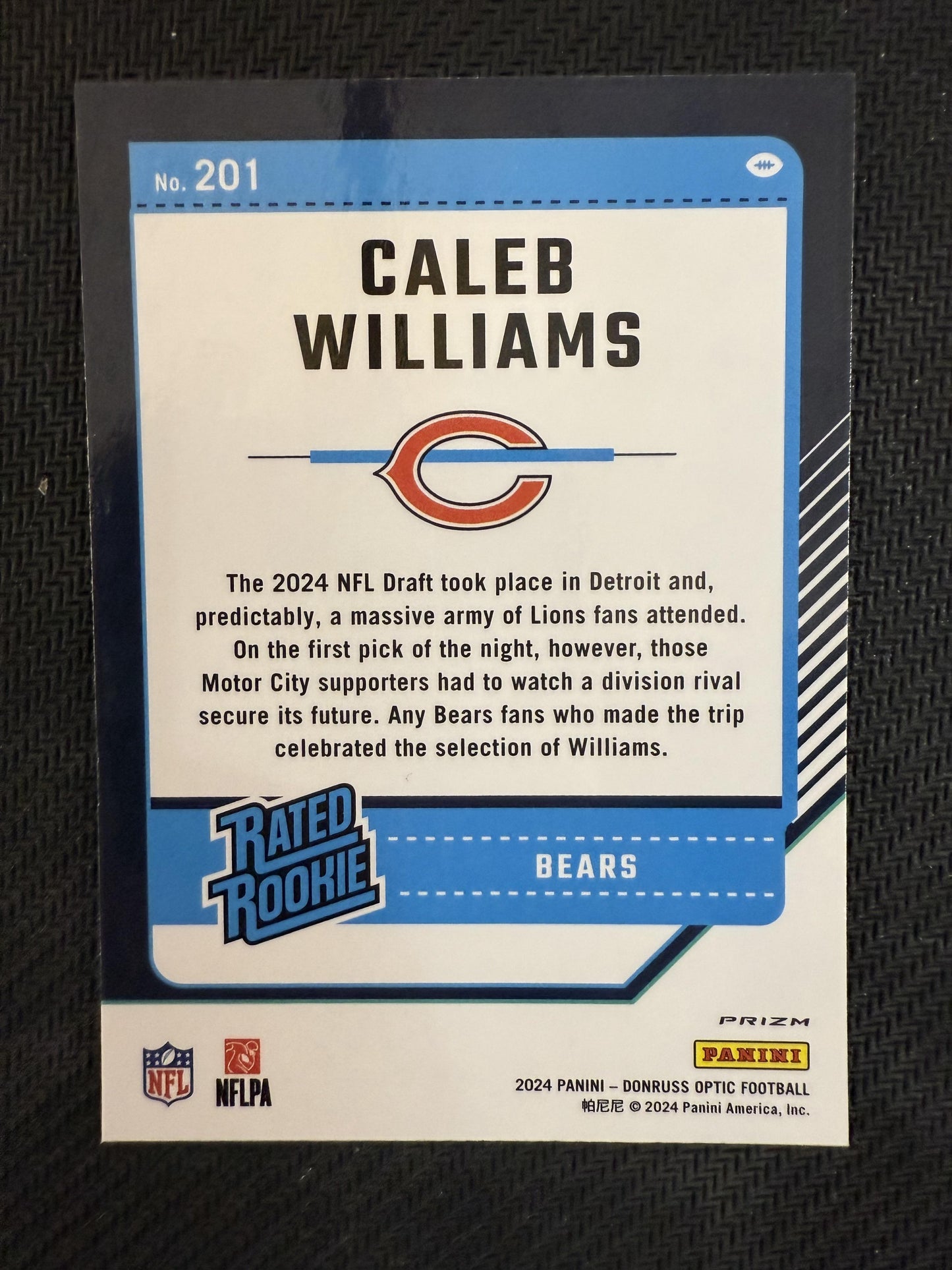 2024 Donruss Optic #201 Caleb Williams Red Hyper