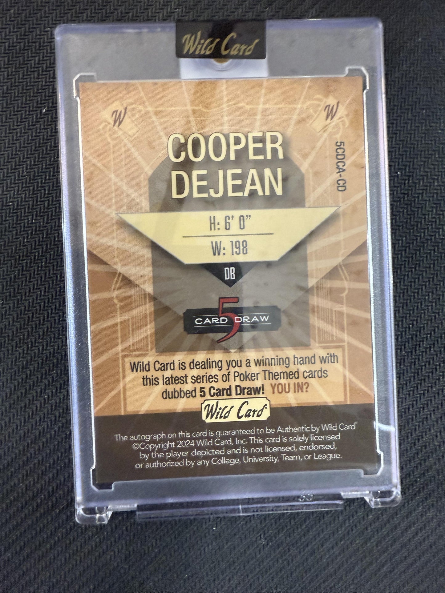 2024 Wild Card 5 Card Draw #S5CDCLA-CD Cooper Dejean #/3