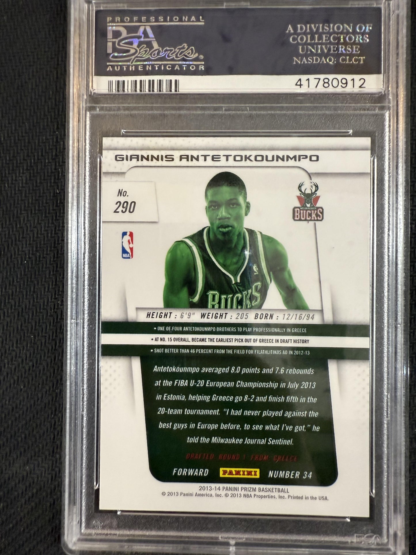 #290 Giannis Antetokounmpo 2013-14 Panini Prizm Rookie Milwaukee Bucks