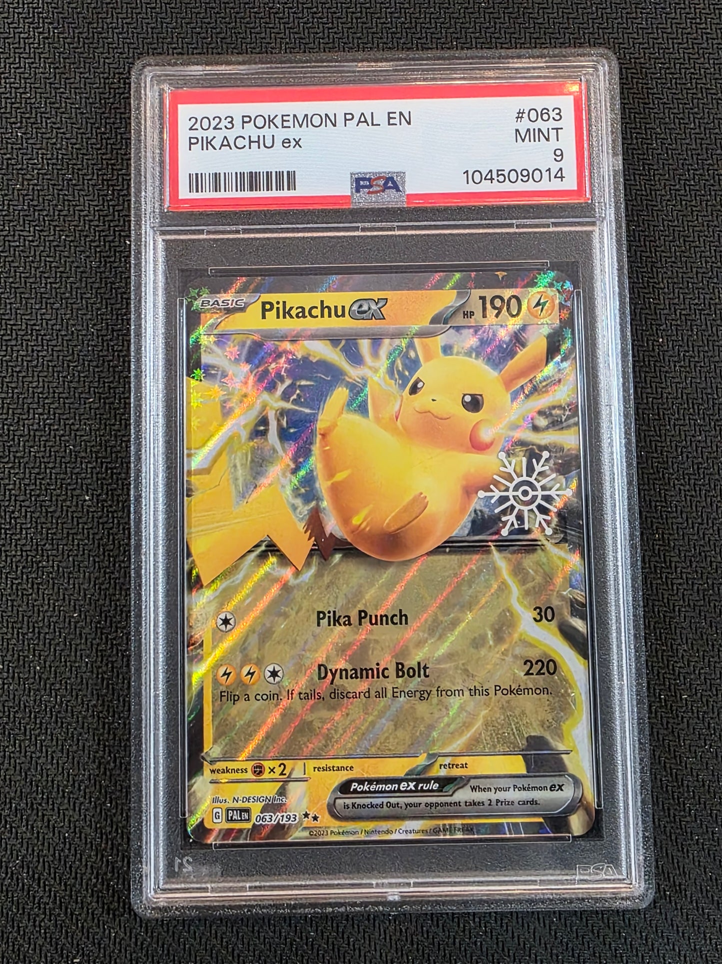 #063/193 Pikachu ex SV02: Paldea Evolved PSA 9