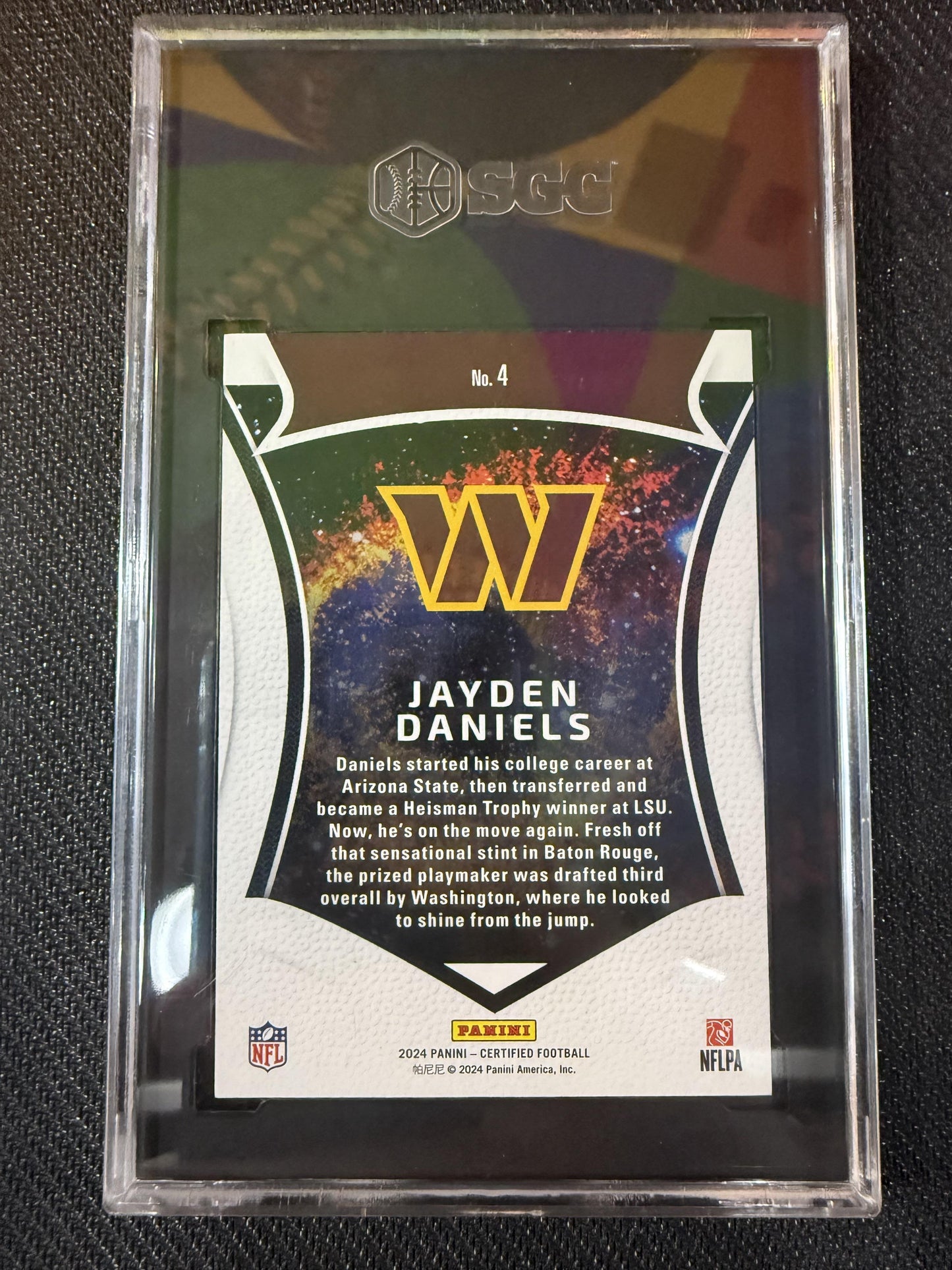 #4 Jayden Daniels 2024 Panini Certified /149 10 Commanders Rookies Mirror Orange