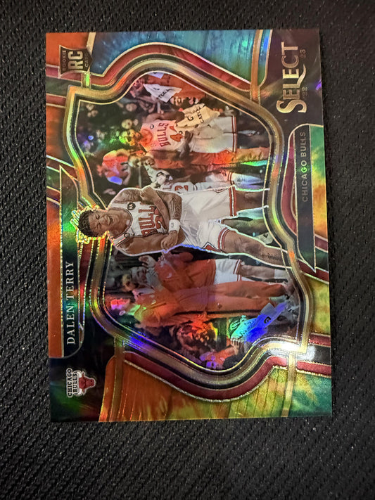 #275 Dalen Terry 2022-23 Panini Select SN,RC Rookie #/25 Chicago Bulls Tie-Dye