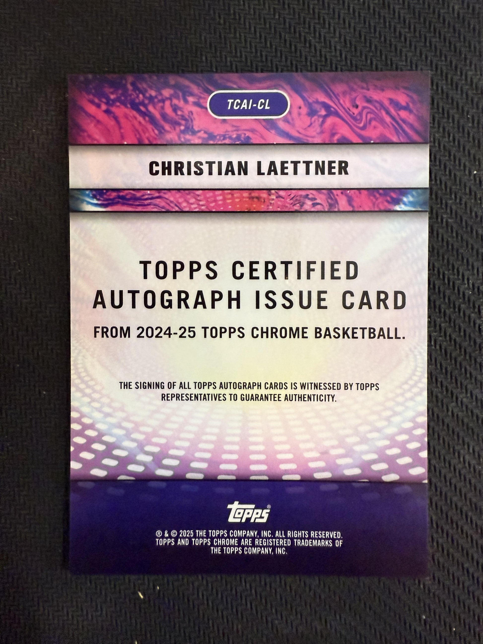 #TCAI-CL CHRISTIAN LAETTNER 2025 TOPPS CHROME AUTOGRAPH /10