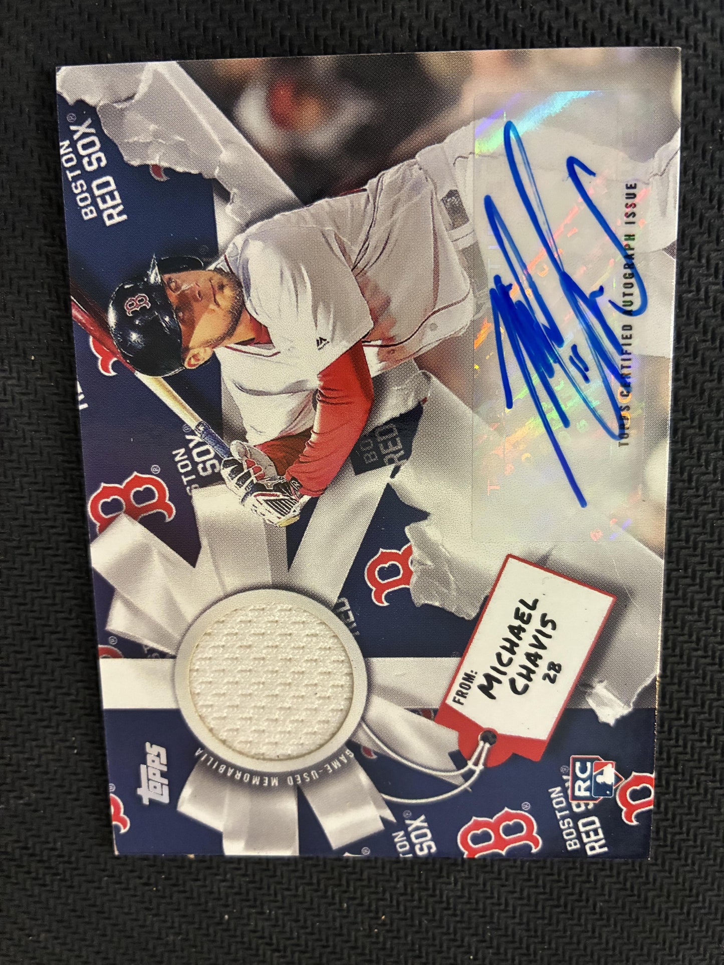 #WHAR-MC Michael Chavis 2019 Topps Holiday /10 Auto Boston Red Sox Relics