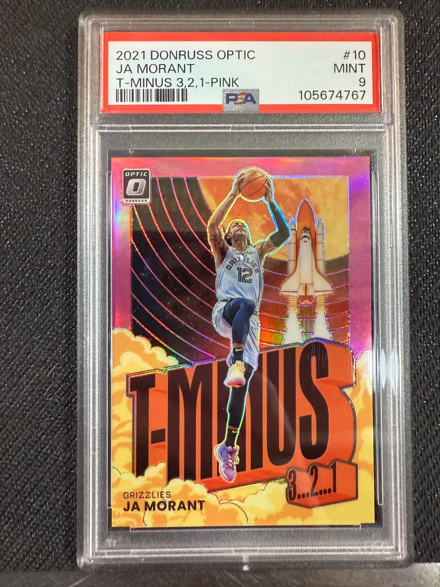 #10 Ja Morant 2021-22 Donruss Optic SN Memphis Grizzlies T-Minus 3...2...1 Pink