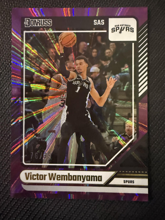 #6 Victor Wembanyama 2024-25 Donruss SN San Antonio Spurs Holo Purple Laser