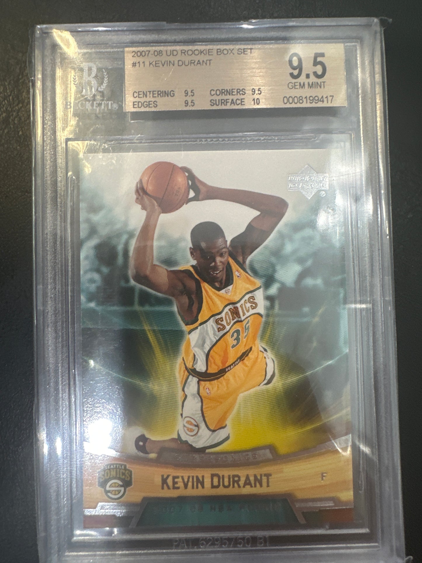 Kevin Durant 11 2007 UD Rookie Box Set BGS 9.5