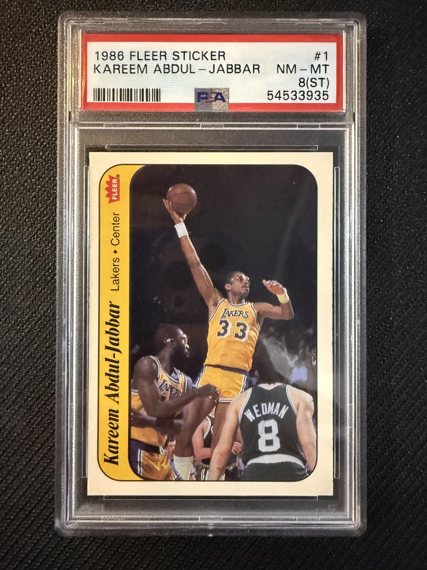 #1 Kareem Abdul-Jabbar 1986-87 Fleer Los Angeles Lakers sports Stickers