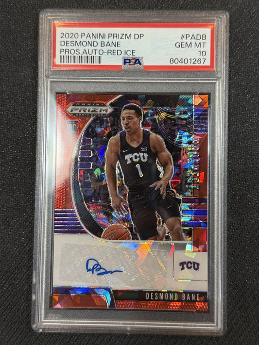 #PA-DB Desmond Bane 2020 Panini Prizm Draft Picks Collegiate AU Auto TCU Red Ice
