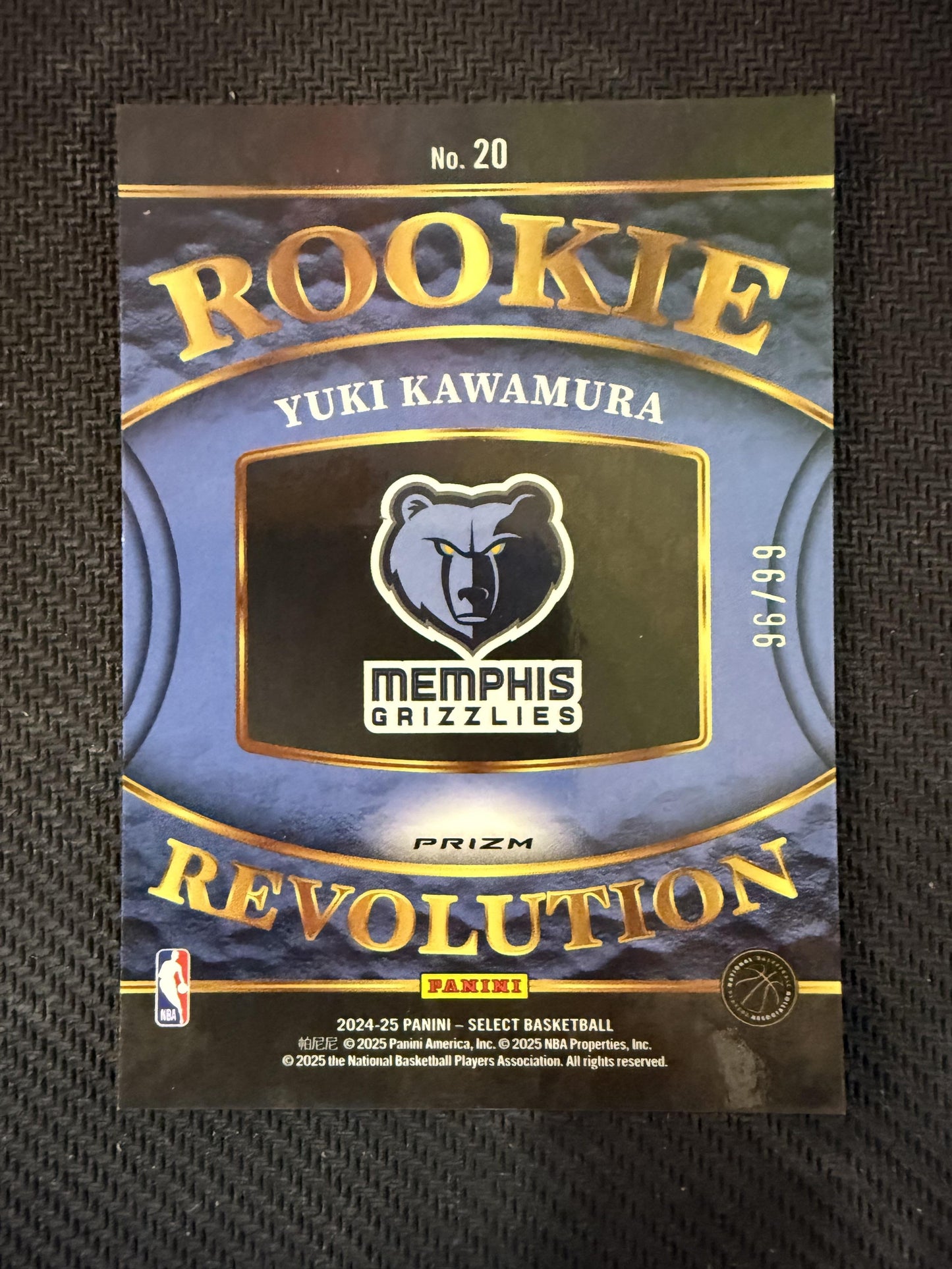 #20 Yuki Kawamura 2024-25 Panini Select /99 Grizzlies Rookie Revolution Pink Ice