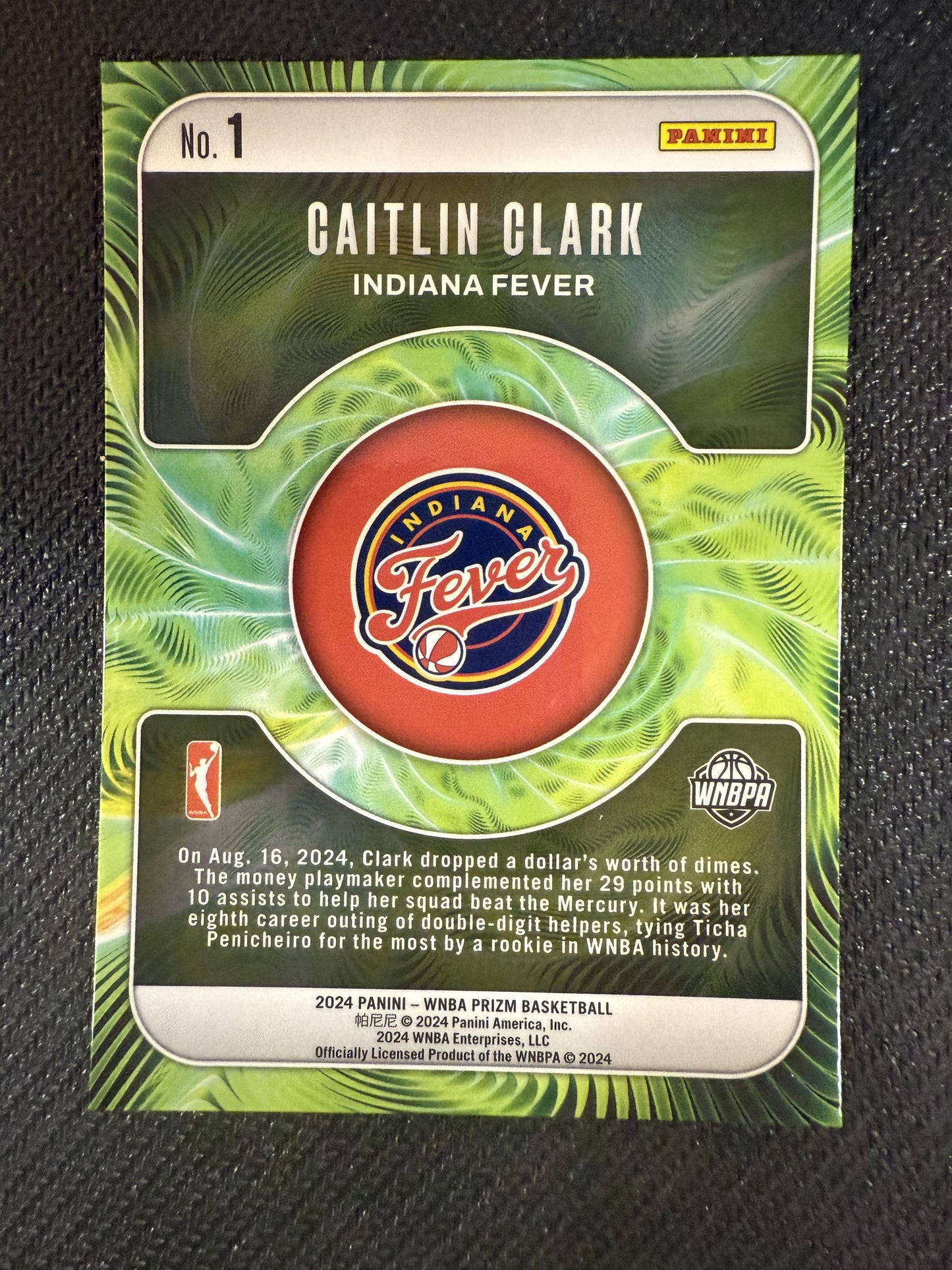 #1 Caitlin Clark 2024 Panini Prizm WNBA Indiana Fever sports Fractal