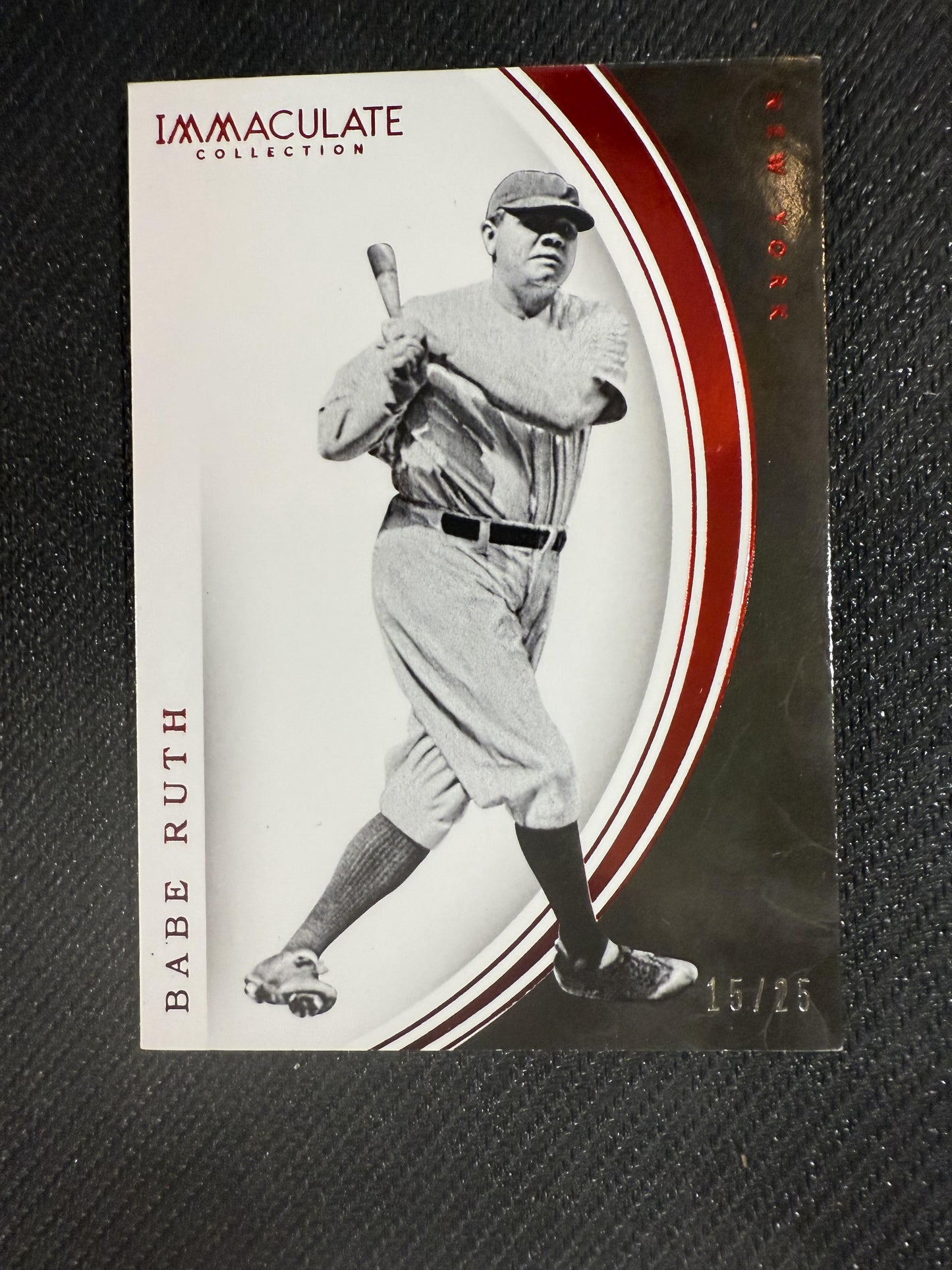 #1 Babe Ruth 2016 Panini Immaculate Collection SN #/25 New York Yankees Red