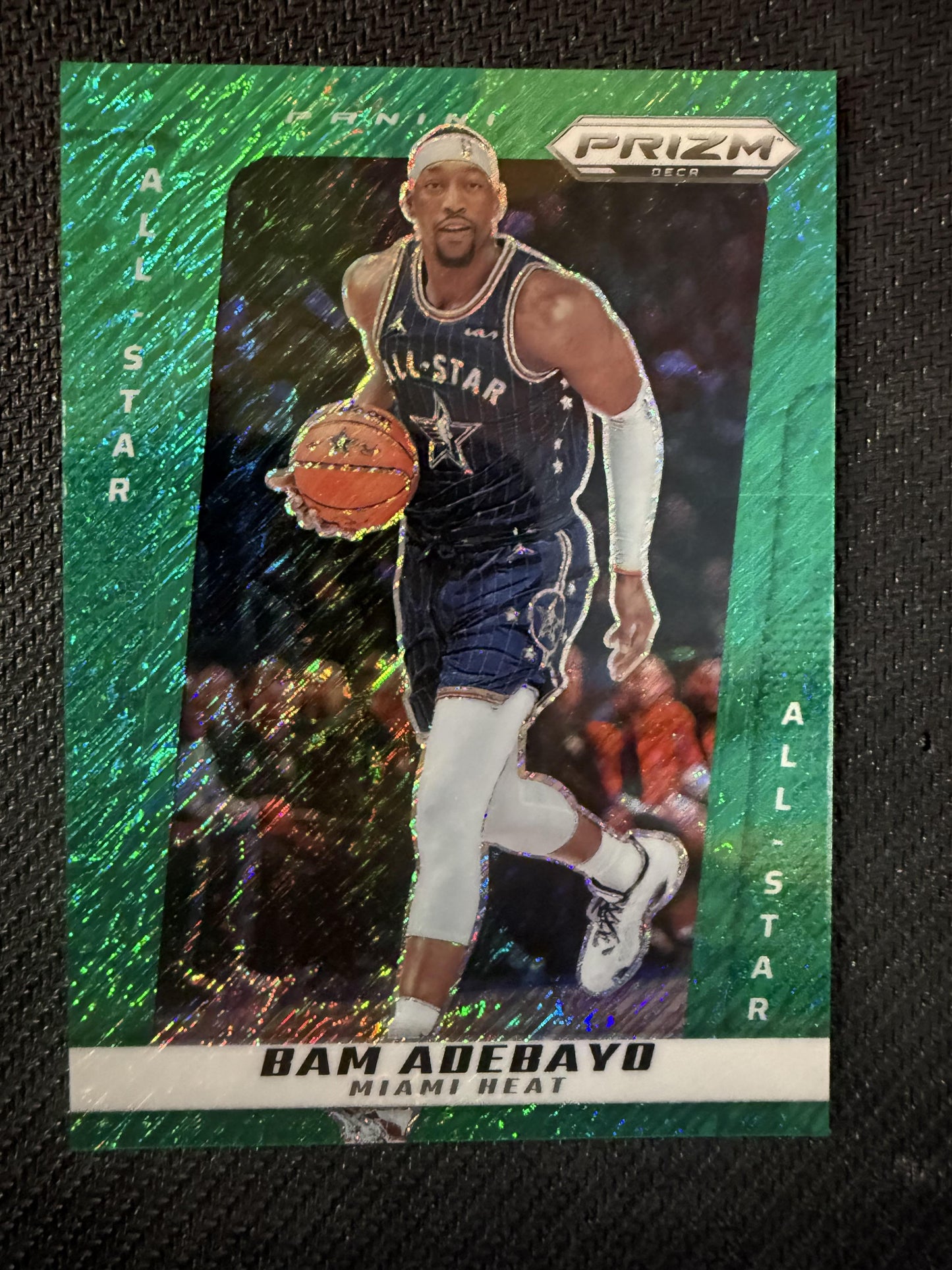 #241 Bam Adebayo 2024-25 Panini Prizm Deca SN #/12 Miami Heat Green Shimmer FOTL