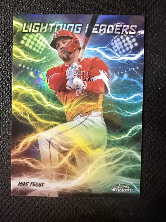 #LL-6 Mike Trout 2025 Topps Chrome Los Angeles Angels sports Lightning Leaders