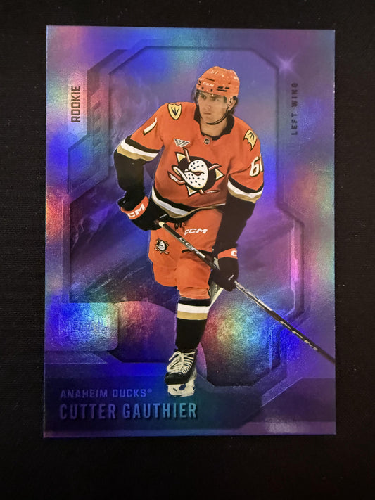 #127 Cutter Gauthier 2024-25 SkyBox Metal Universe /199 Ducks Purple Spectrum FX