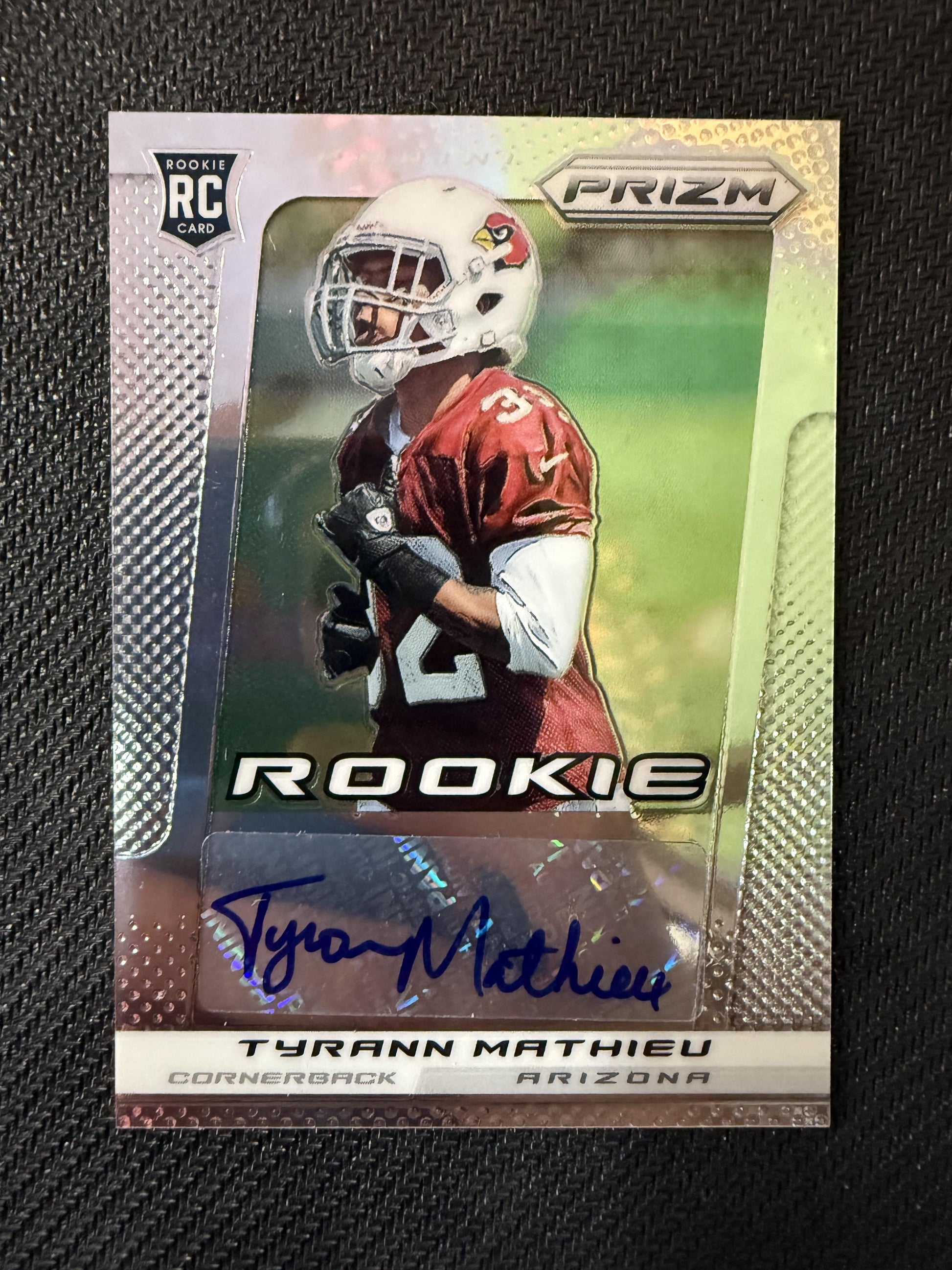 #296 Tyrann Mathieu 2013 Panini Prizm RC,AU Rookie Auto Arizona Cardinals